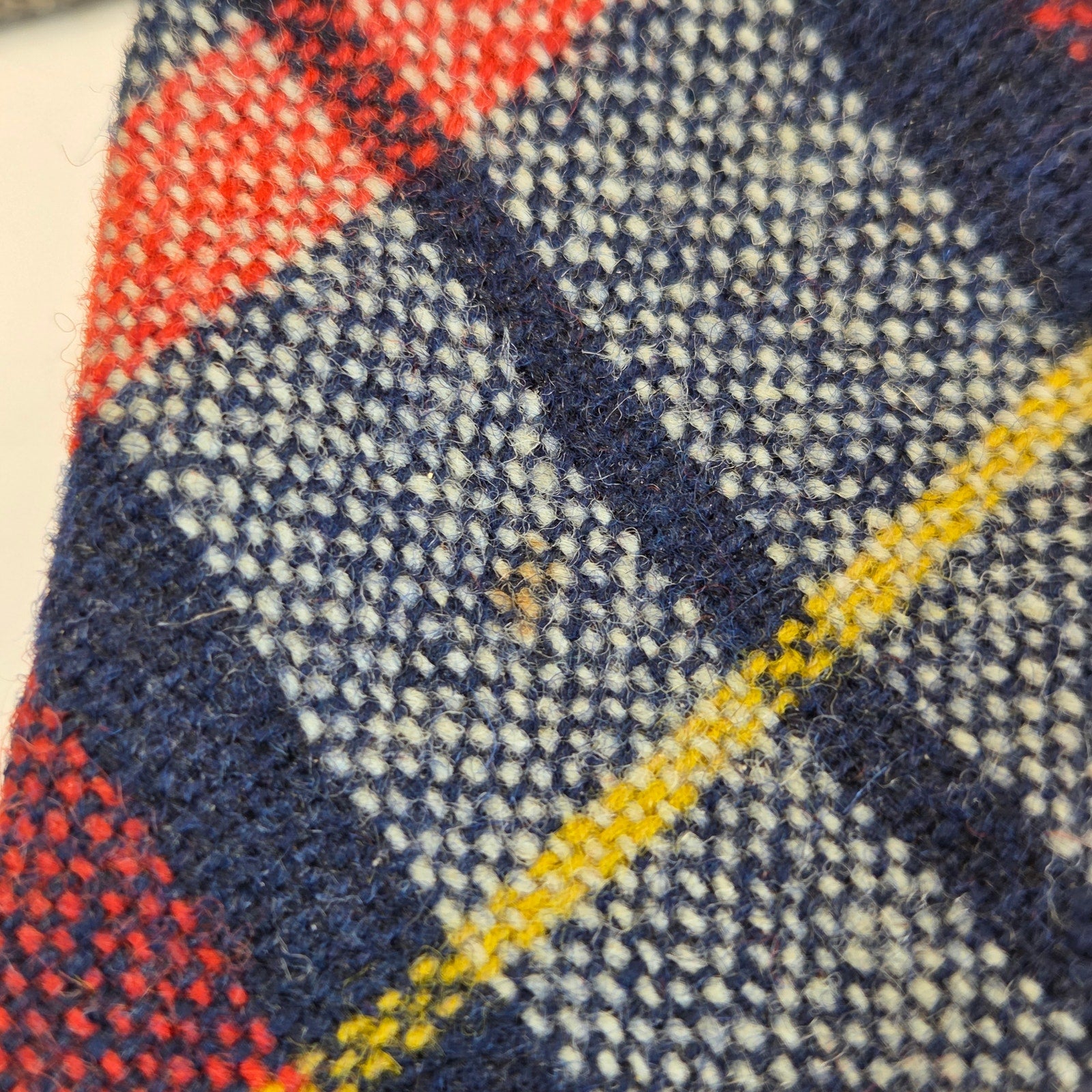 Vintage Vaux Hall Fashioned Elegance Wide Plaid Tweed Necktie 55" x 4" USA