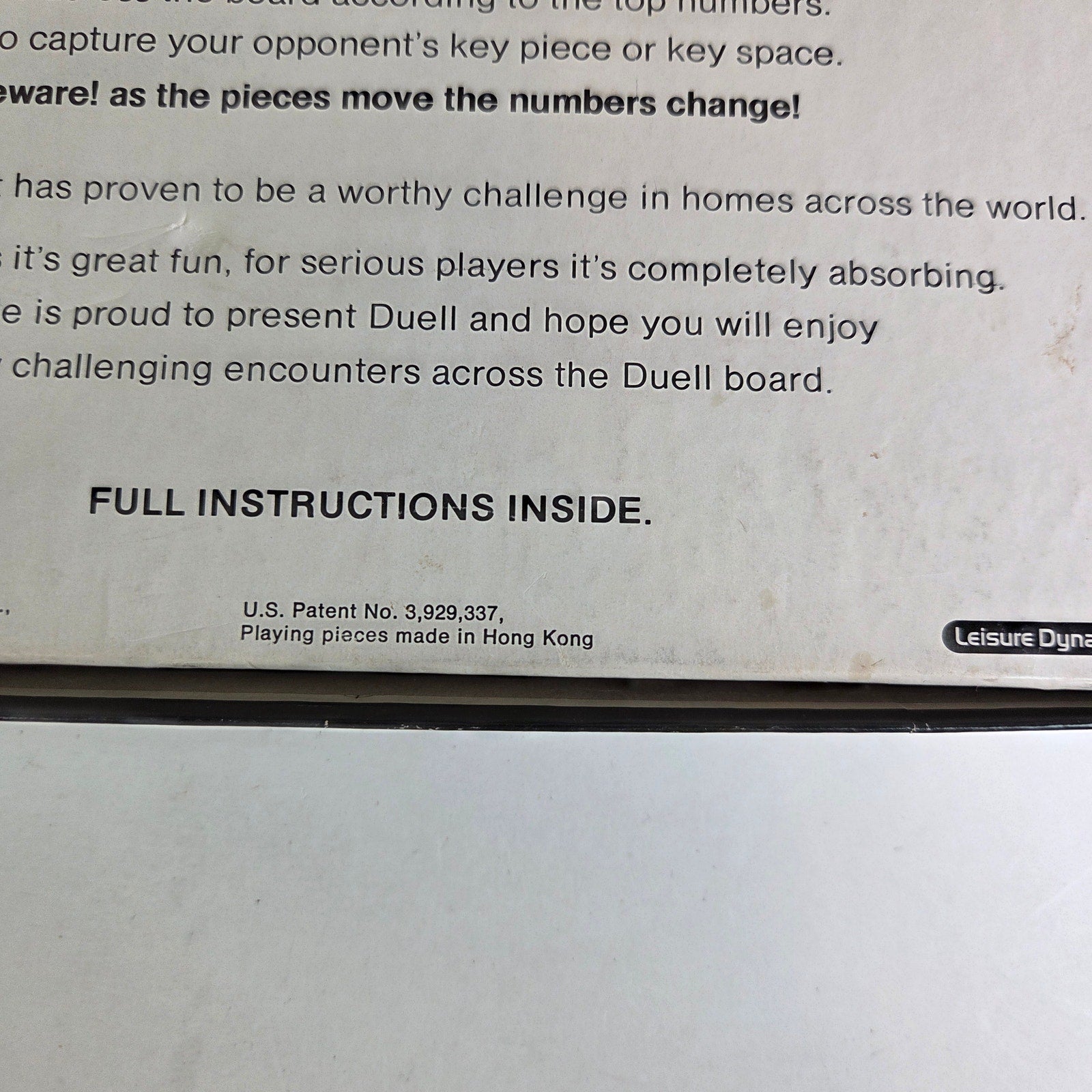 Vintage 1976 Lakeside Duell Board Game Complete Dice Strategy 2 Player