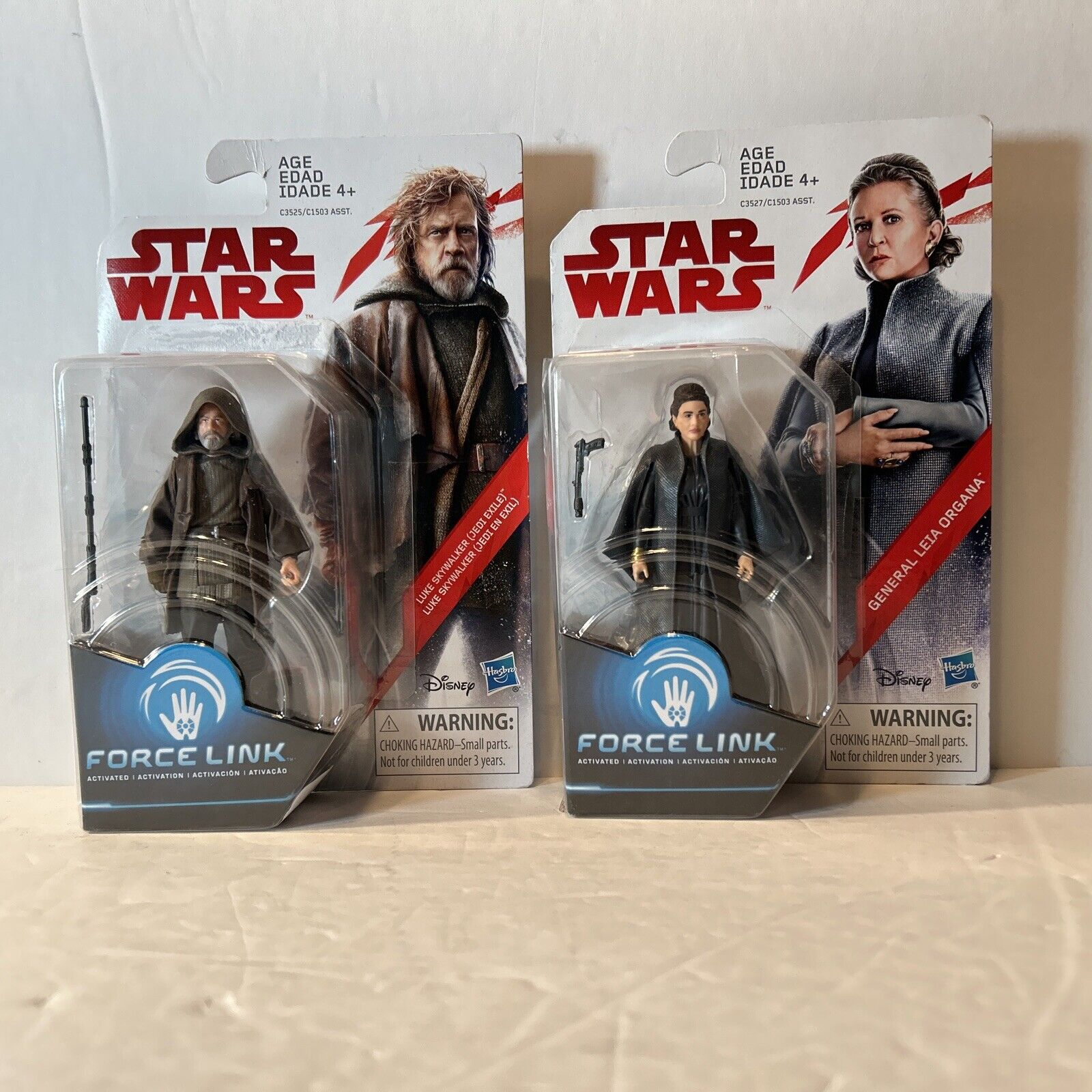 Star Wars Luke Skywalker Jedi Exile and General Leia Organa Force Link NIP
