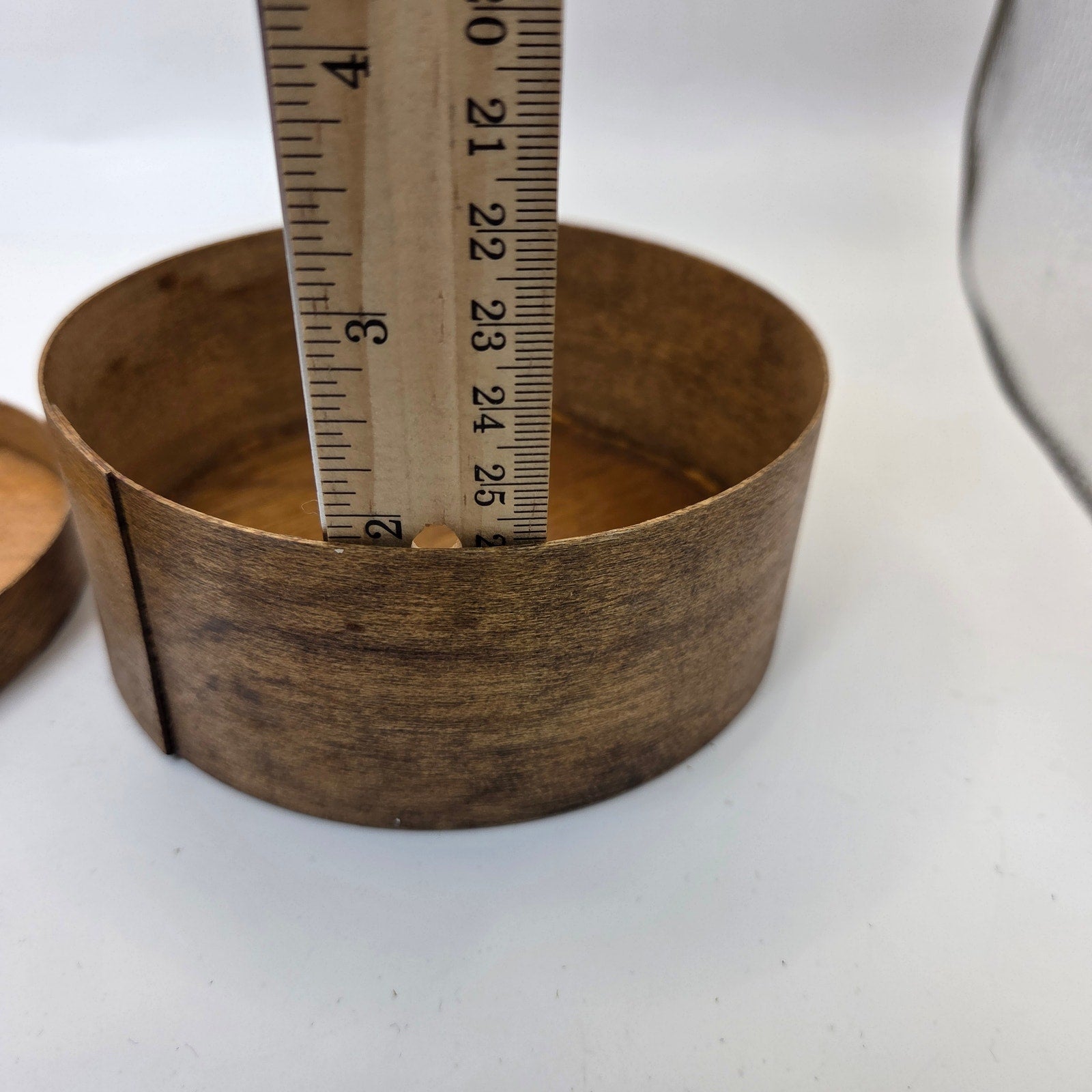 Vintage 1982 Hand Painted Wooden Cheese Box Folk Art Signed KH