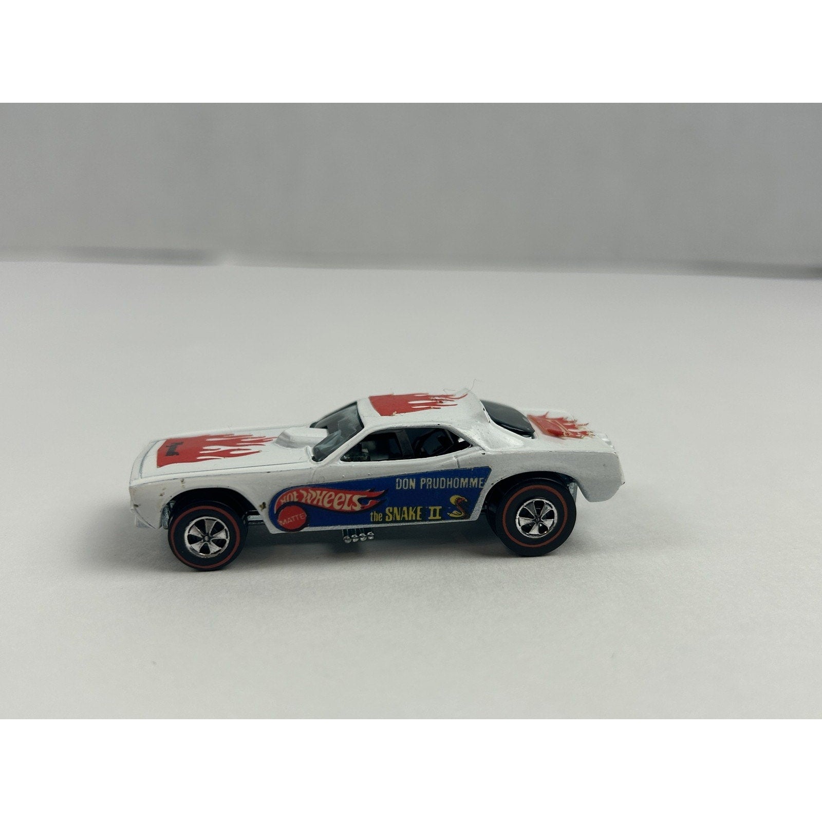 Vintage Hot Wheels Redline Snake II White Redline Car Mattel Button 1969