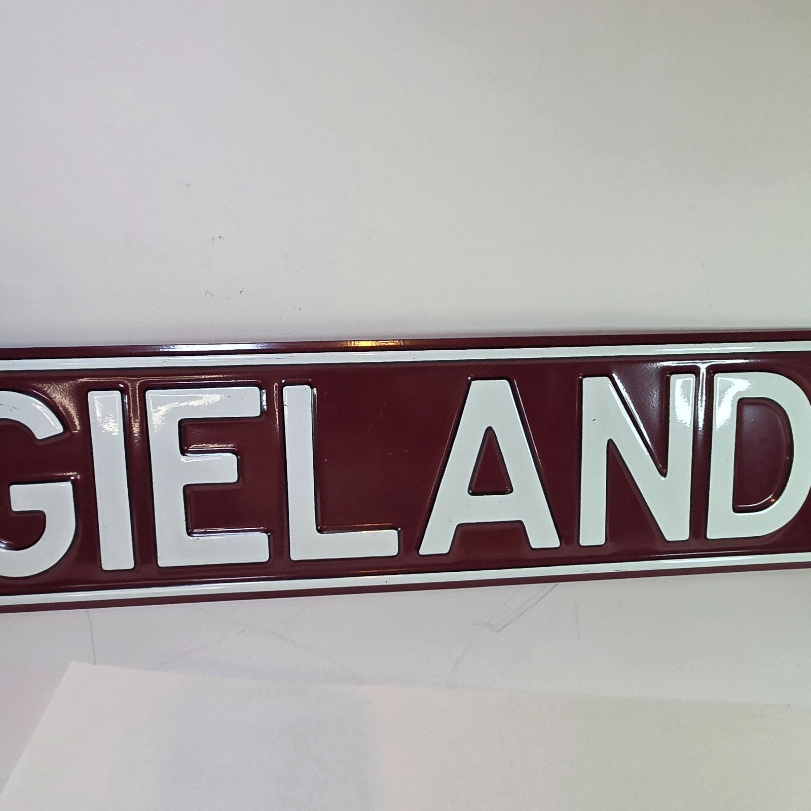 Texas A&M AGGIELAND Embossed Metal Street Sign Maroon White 36" x 6" – NCAA