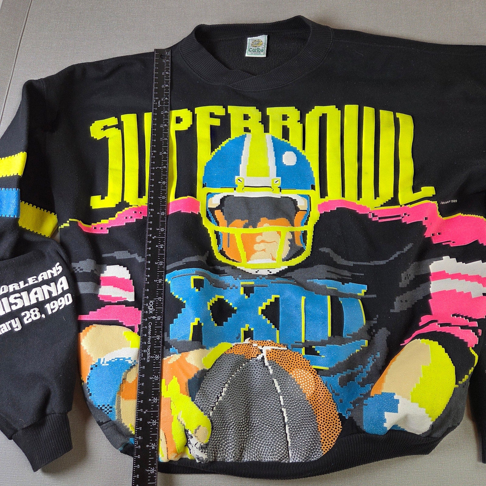 Caribe Sportswear Super Bowl XXIV 1990 NFL Vintage Crewneck Sweatshirt