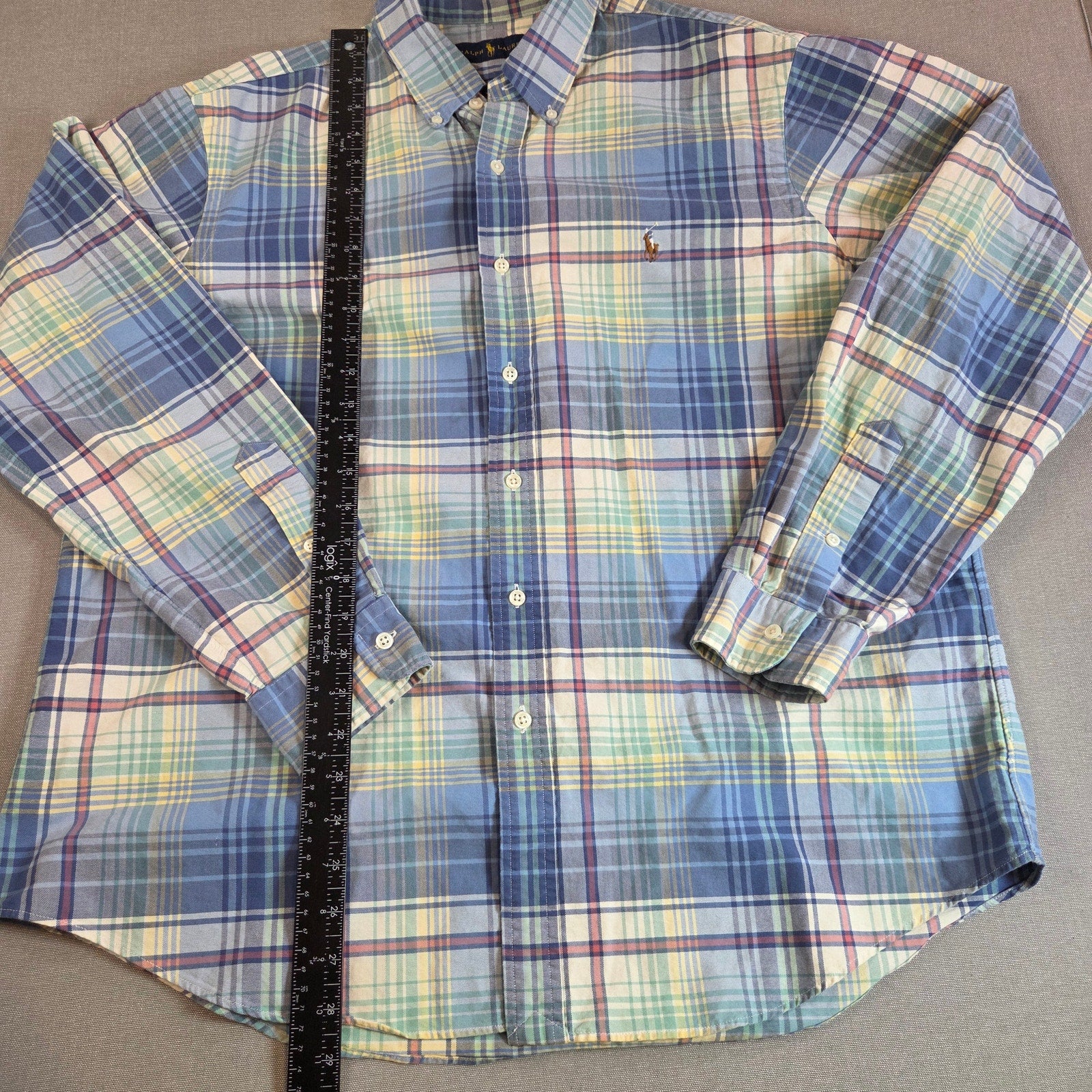 Ralph Lauren Plaid Button Down Shirt XL Cotton Classic Fit Pony Logo