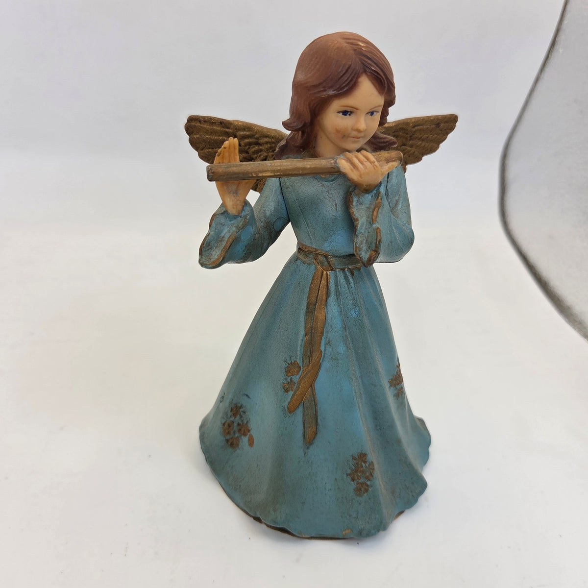 Vintage Art Plastics Angel Tree Topper Flute Figure #949 British Hong Kong