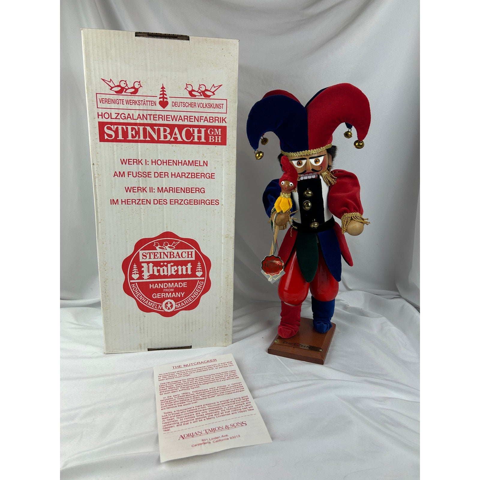 Steinbach Court Jester Nutcracker Ltd 274/7500 Adrian Taron Box Tags Germany
