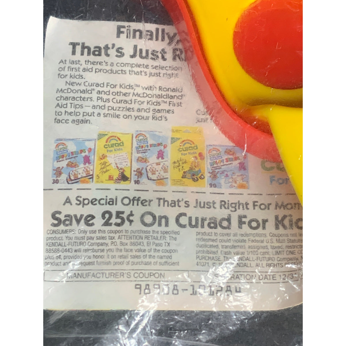 1992 McDonald's Out For Fun Ronald's Bubble Shoe Wand Happy Meal Toy Sealed