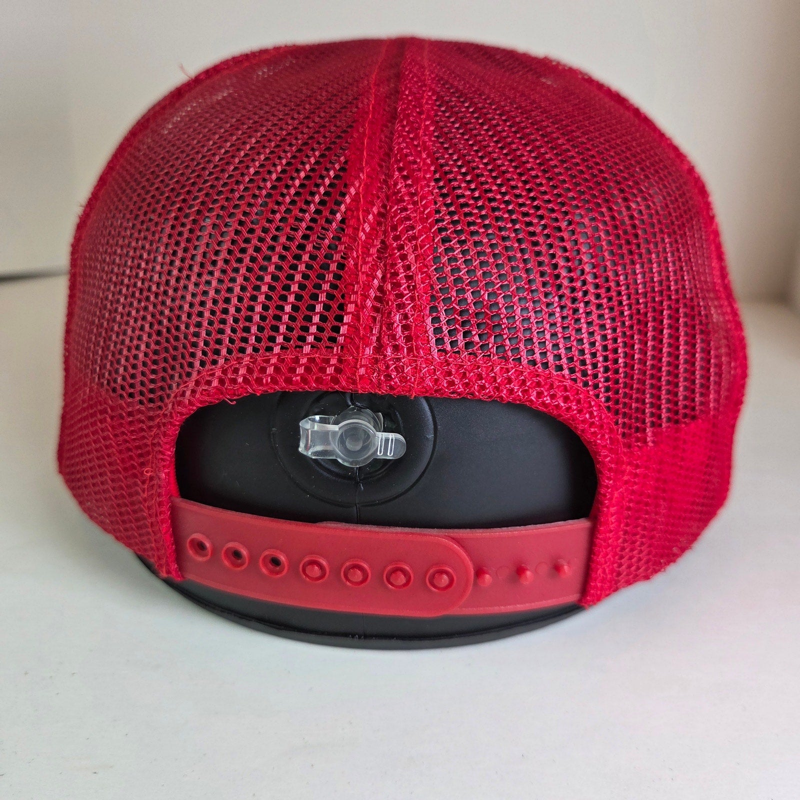 Vintage Outdoorsman Hinckley MN Trucker Hat Red Mesh Snapback Foam Front