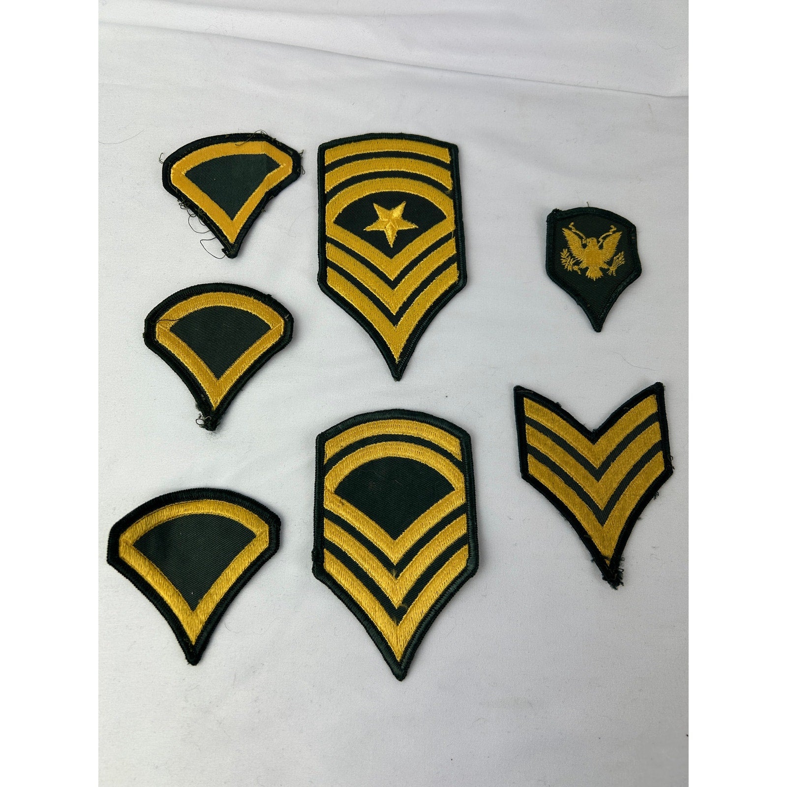 Vintage Military Chevron Patch Lot Eagle Rank Insignia 7pc