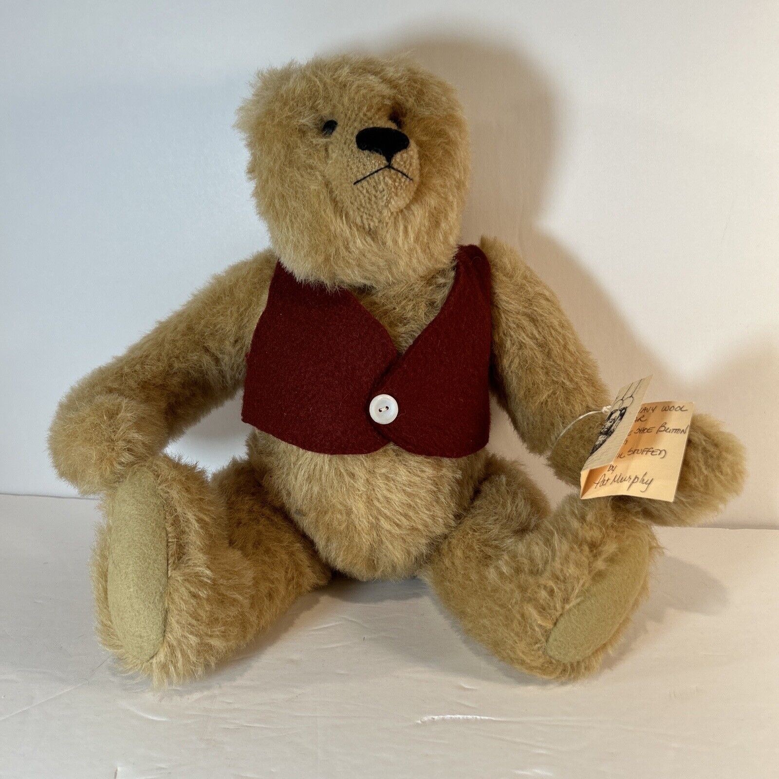 1995 Pat Murphy Bear "Silly Olde Bear" 16" Mohair Artist Signed USA Vest Rare