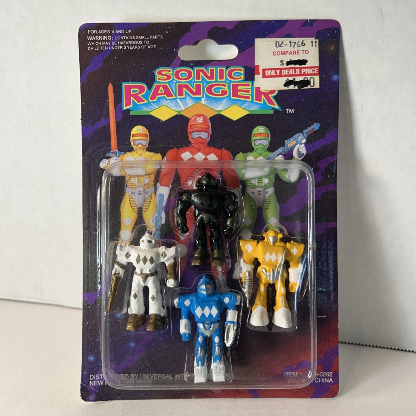 Vintage Sonic Ranger Action Figures Set of 5 Sealed Carded Robot Heroes