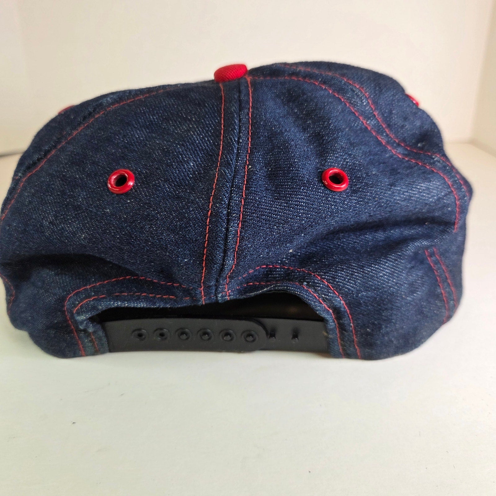 Vintage Budweiser Denim Snapback Hat 80s West-Chester St Louis USA Made Beer Cap