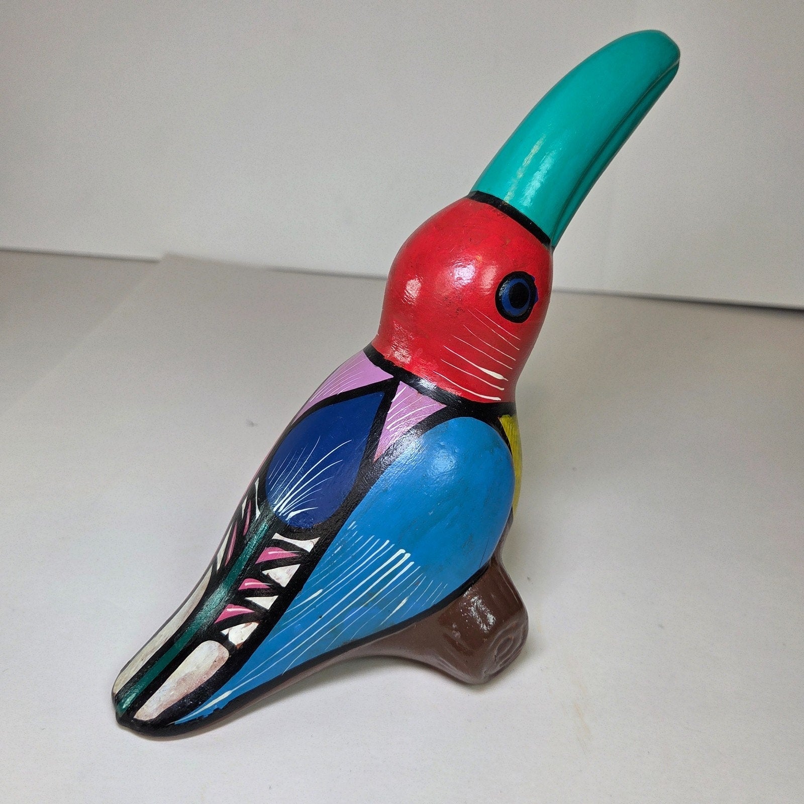 Hand-Painted Mexican Talavera Toucan Bird Figurine Ceramic Folk Art 6.25"