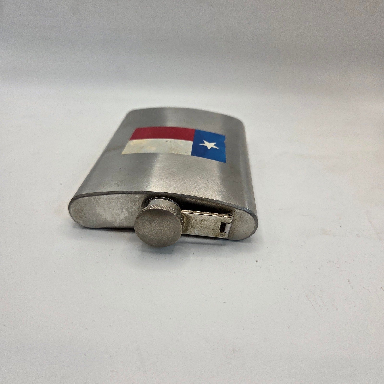 Texas Flag Stainless Steel 8oz Hip Flask Unbranded Drinkware Used Condition