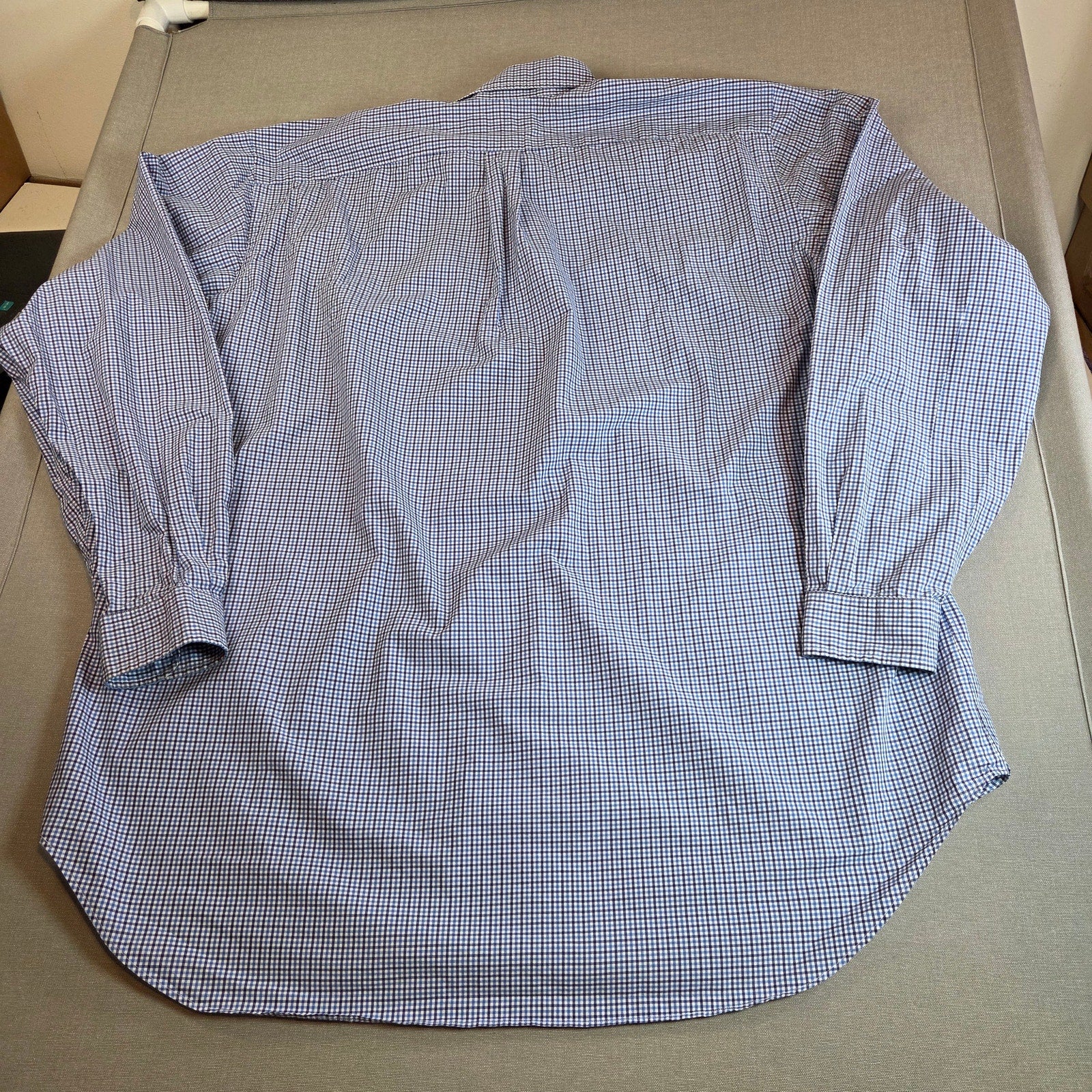 Polo Ralph Lauren 2XLT Blue Gingham Button Down Shirt Cotton Long Sleeve