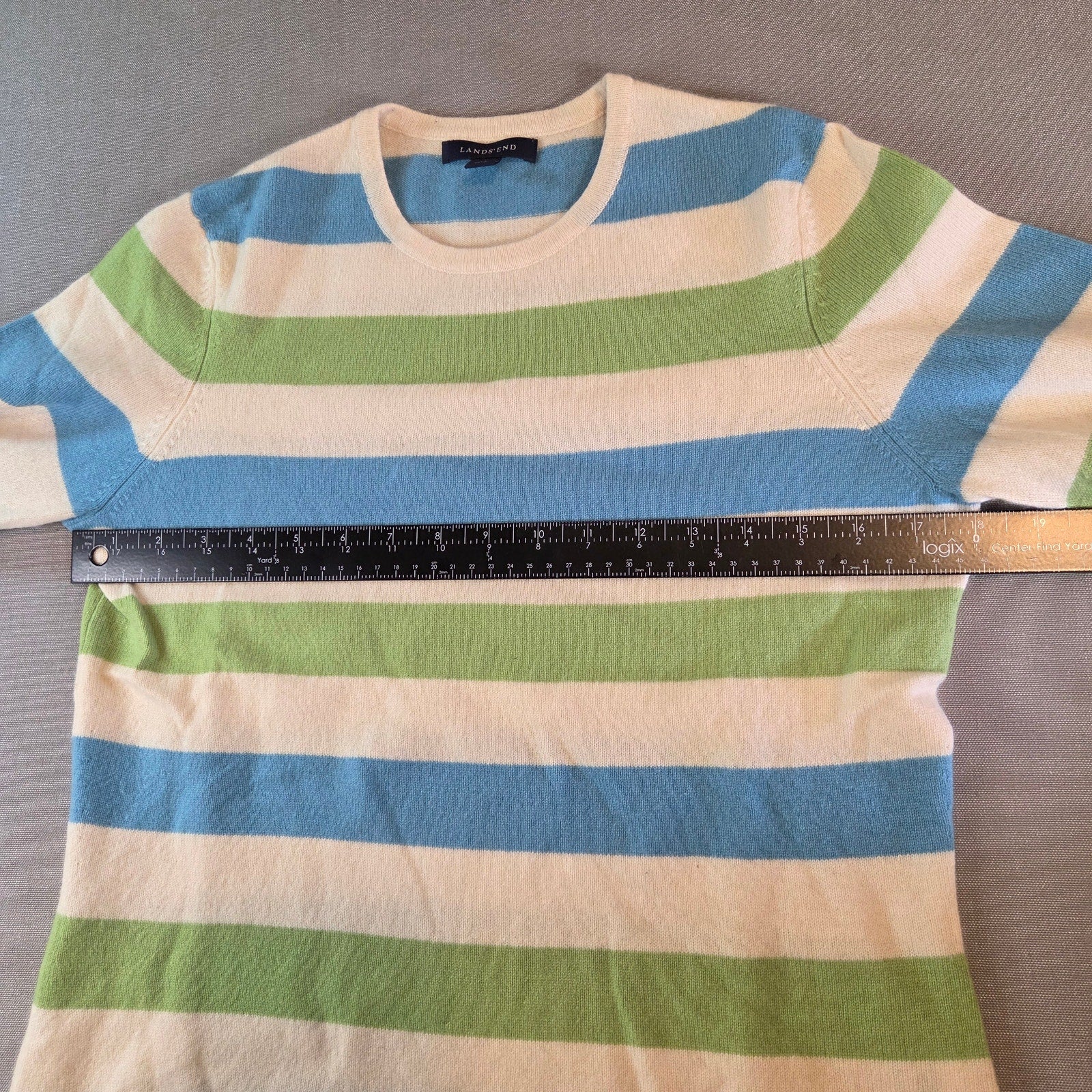 Lands’ End Striped Cashmere Sweater Women’s Small 100% Cashmere Pullover