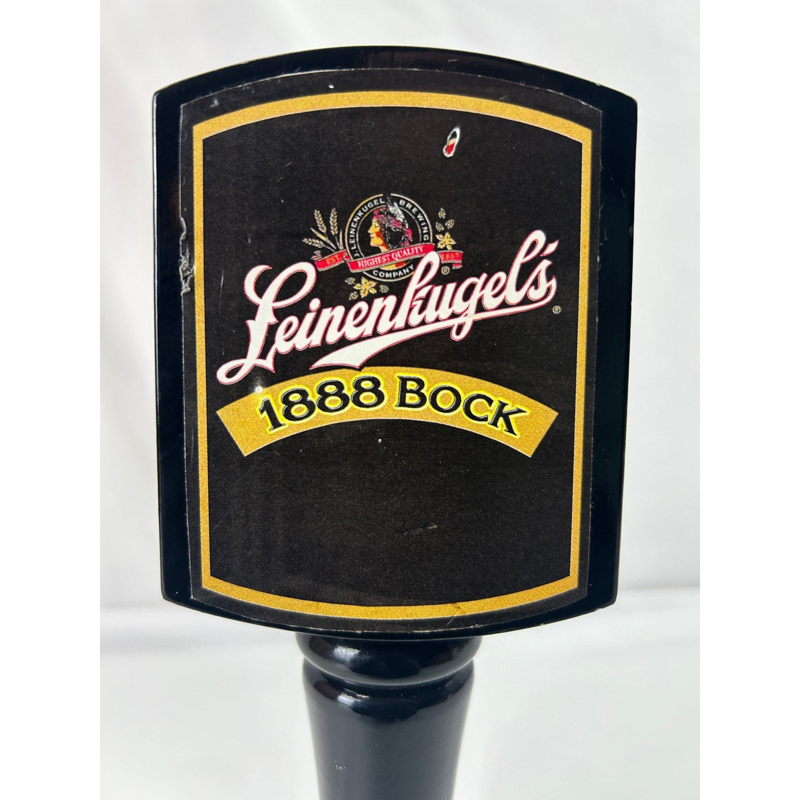 Leinenkugel's 1888 Bock Beer Tap Handle Black Wood Bar Pub Draft Knob