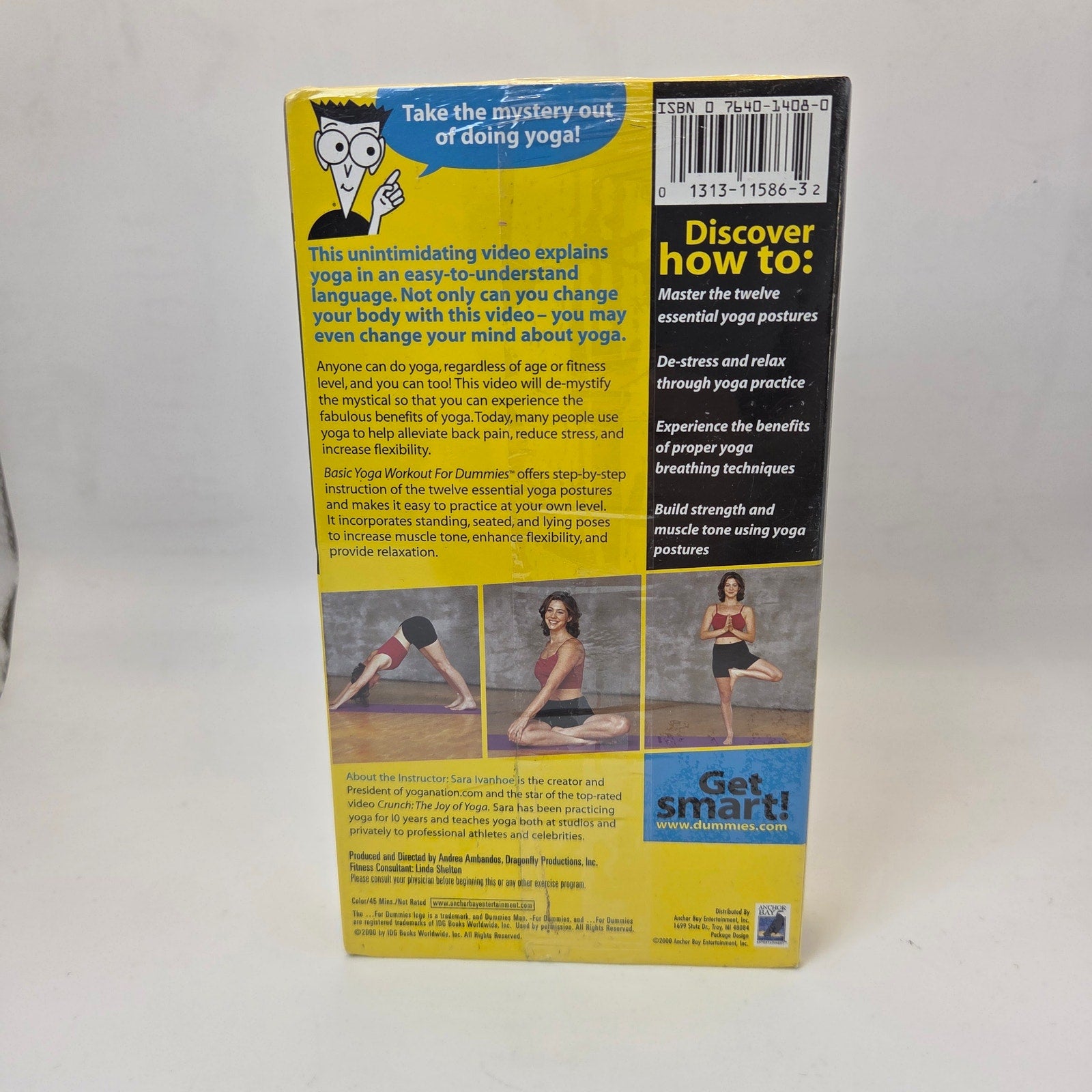 Basic Yoga Workout for Dummies VHS Sealed Sara Ivanhoe Fitness Video