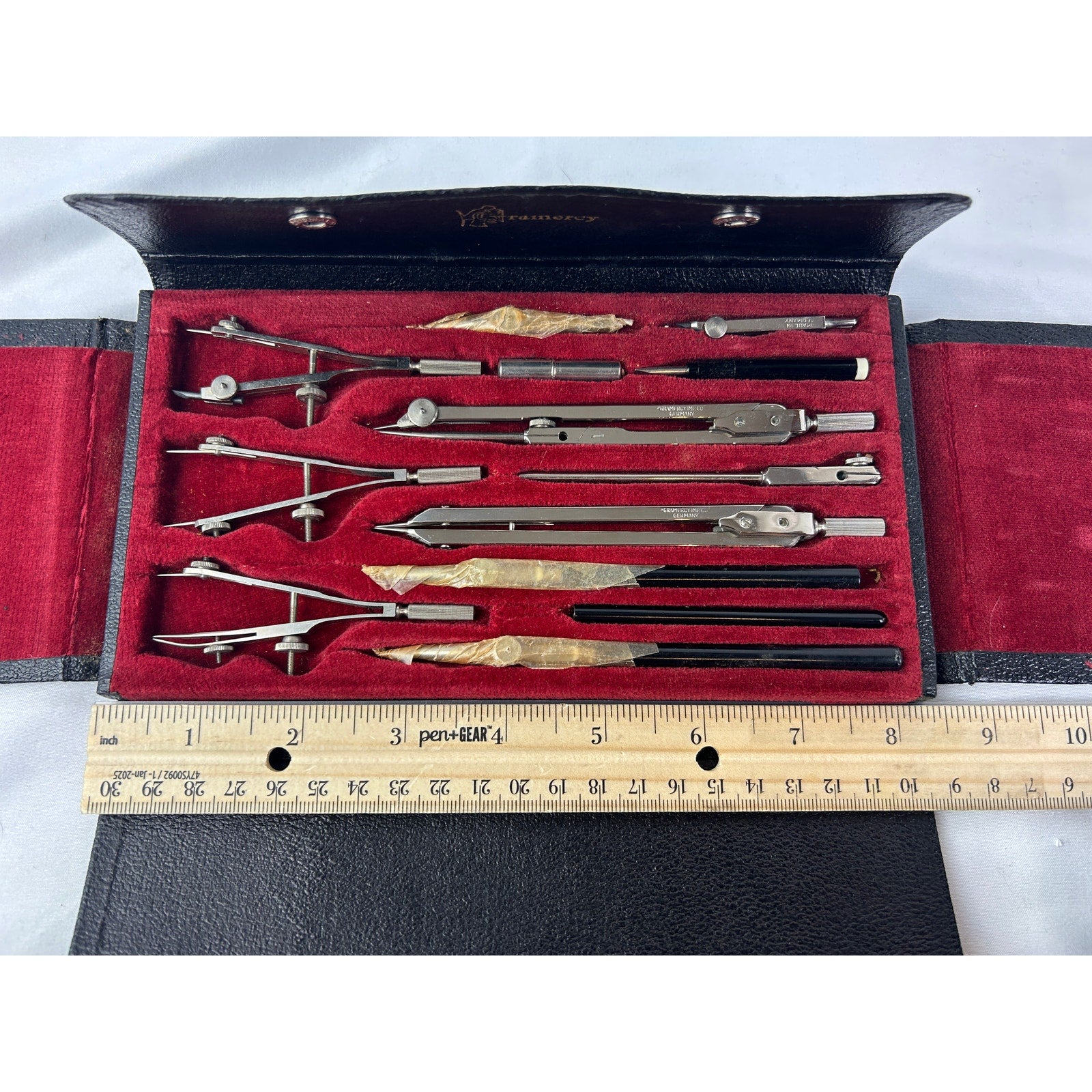 Koh I Noor Trameri Drafting Compass Set Germany 1720 in Case Vintage