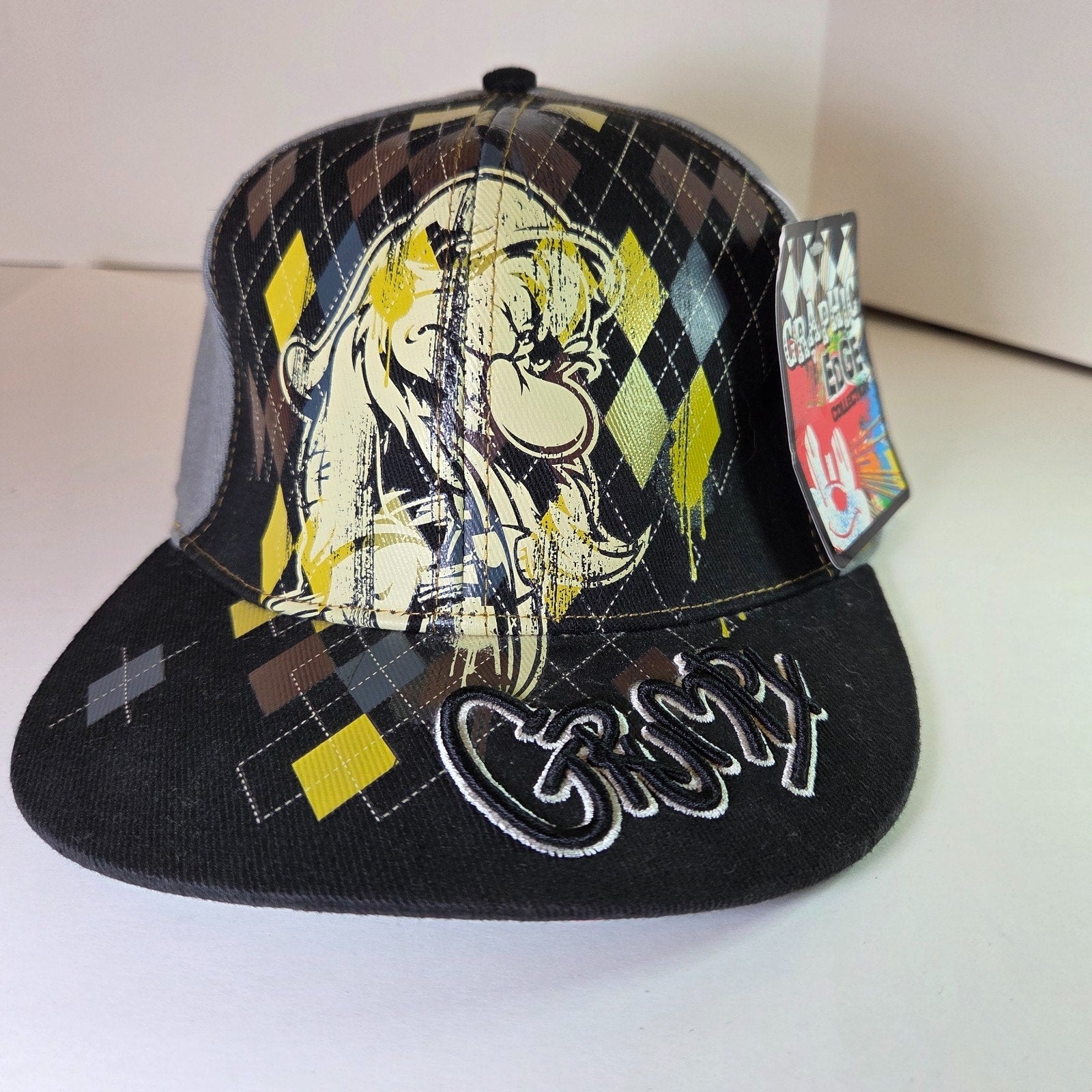 Disney Parks Graphic Edge Grumpy Argyle Snapback Hat NWT Authentic Adult Hat