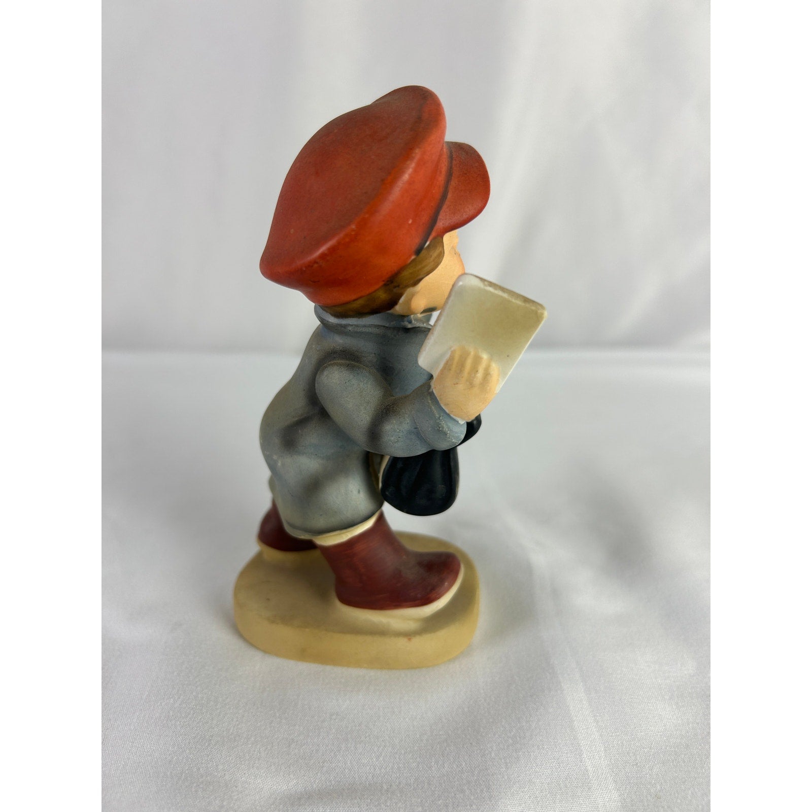 Mid Century Japan Mail Carrier Boy Figurine Heart Letter Ceramic
