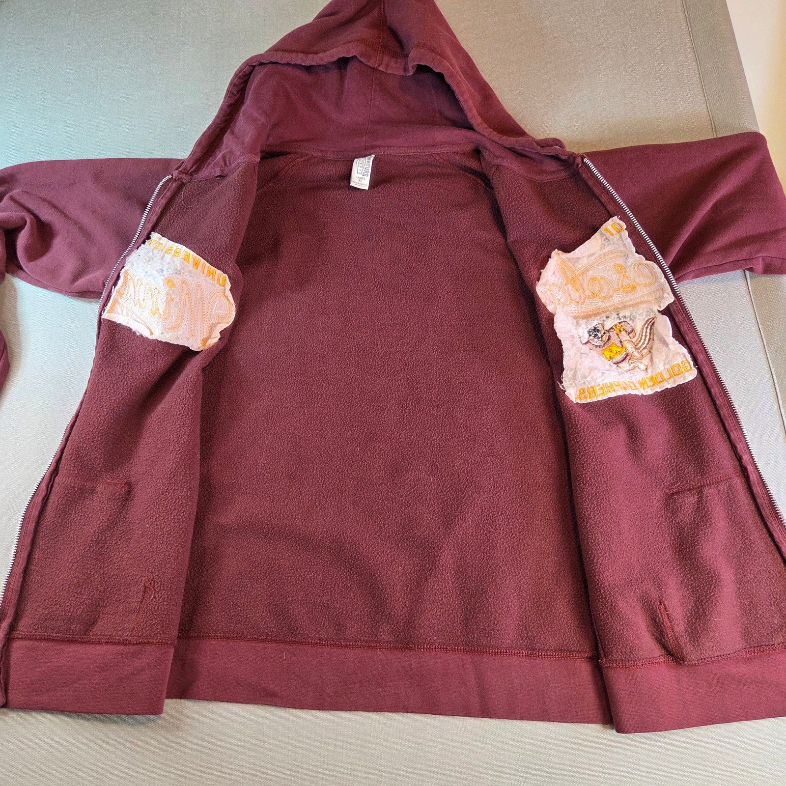 Golden Gophers Hoodie Women’s XL Signature Sportswear Full Zip Maroon Discolor