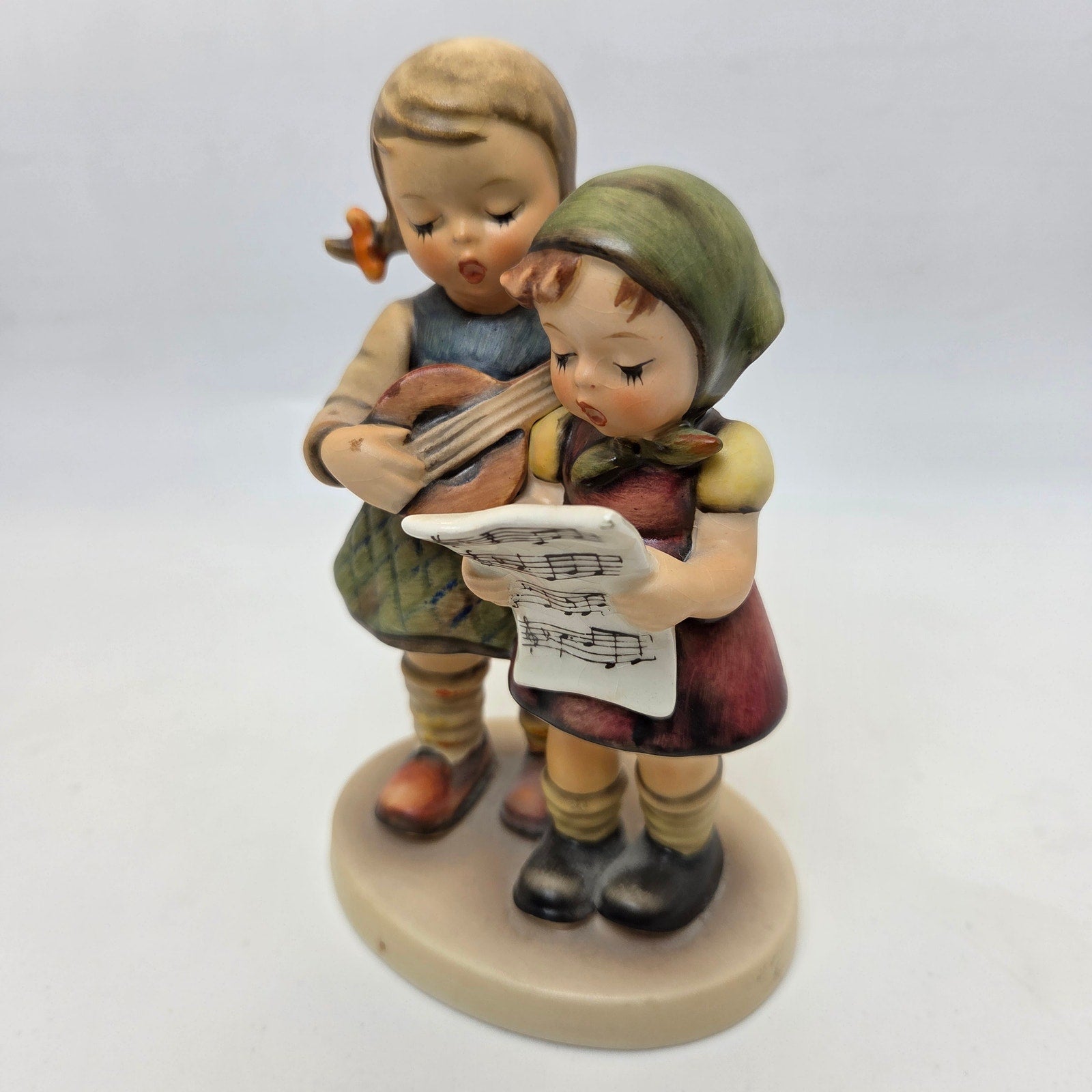 Goebel Hummel 130 Duet Two Girls Singing Figurine Mandolin W Germany 5”
