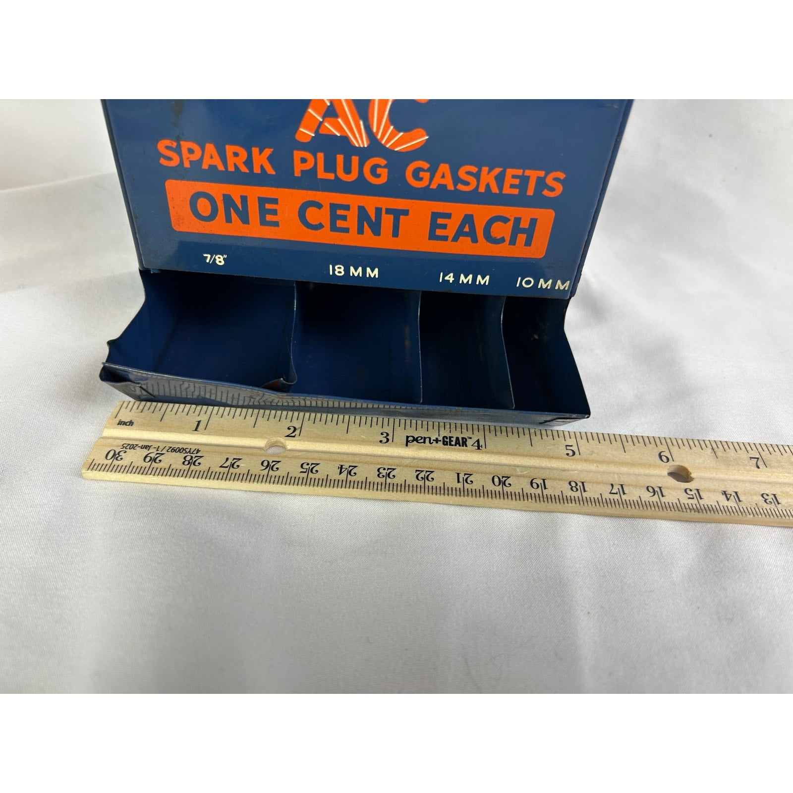 Vintage AC Spark Plug Gaskets Rack Metal Garage Auto Shop Display