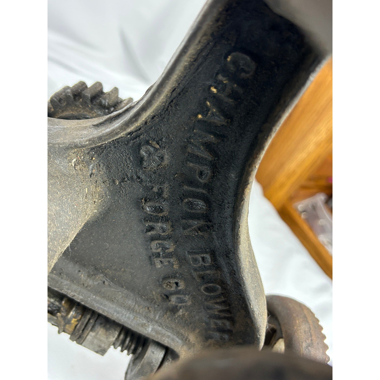 Antique Champion Blower Forge Post Drill Lancaster PA Hand Crank Drill