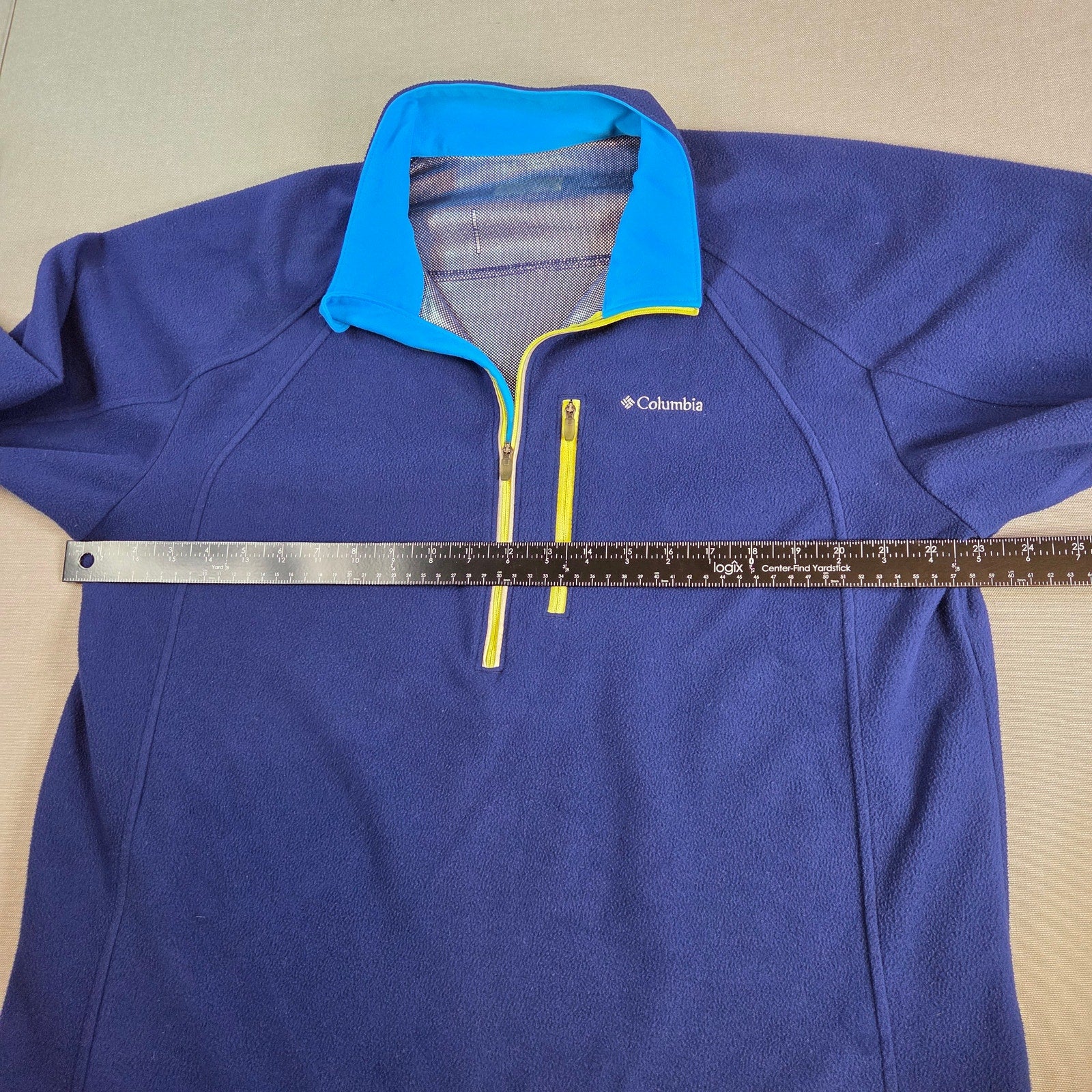 Columbia Omni-Heat 1/4 Zip Pullover Blue Mens Large Approx No Size Tag
