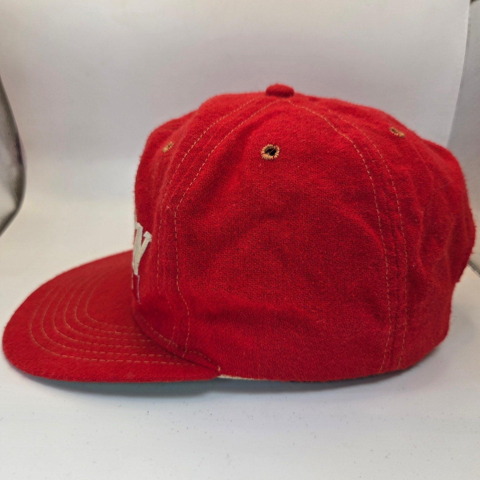 Wisconsin Badgers Vintage USA Snapback Hat University Square Wool Blend Cap