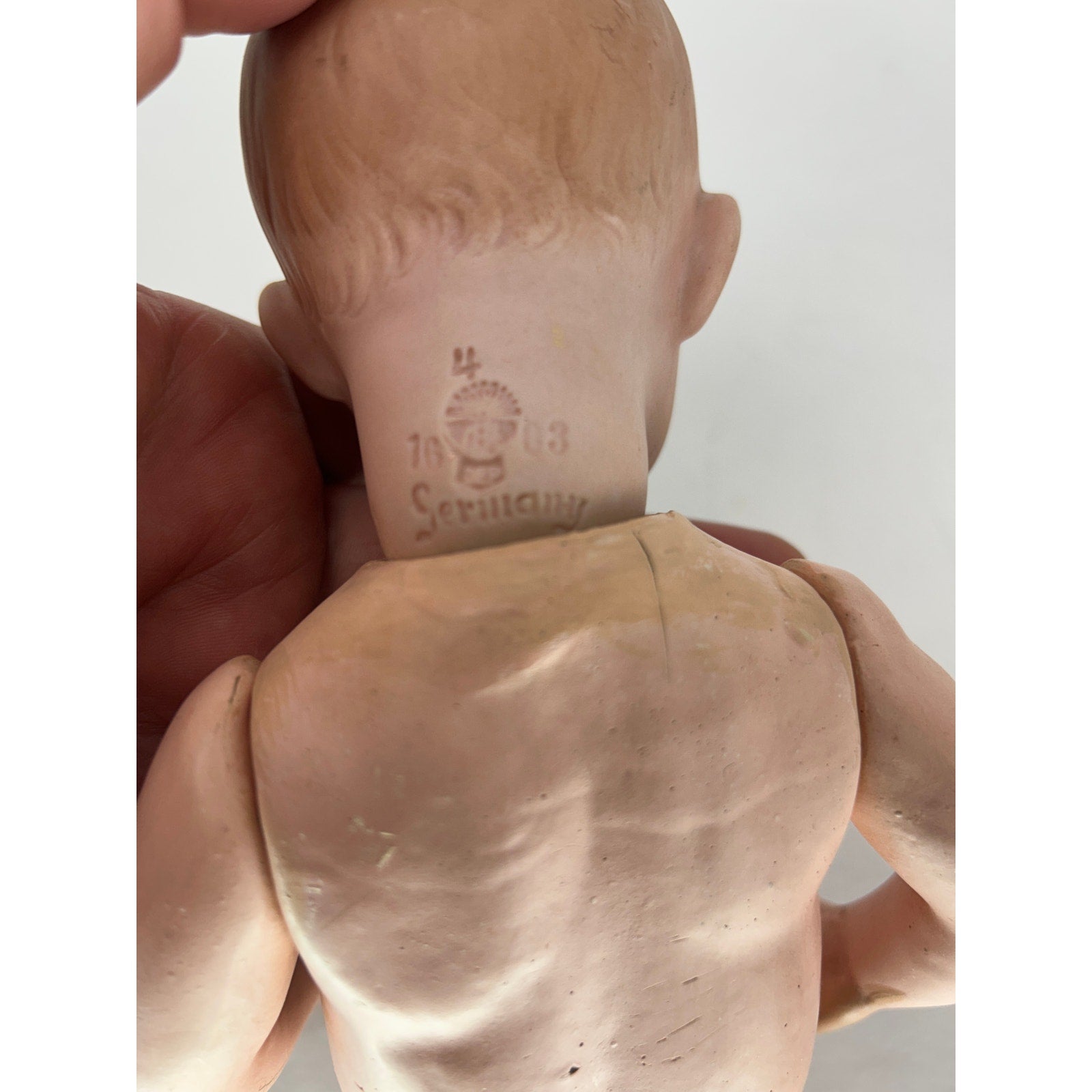 Antique Gebruder Heubach 12" Baby Boy Doll – With Bisque Head & Composition Body