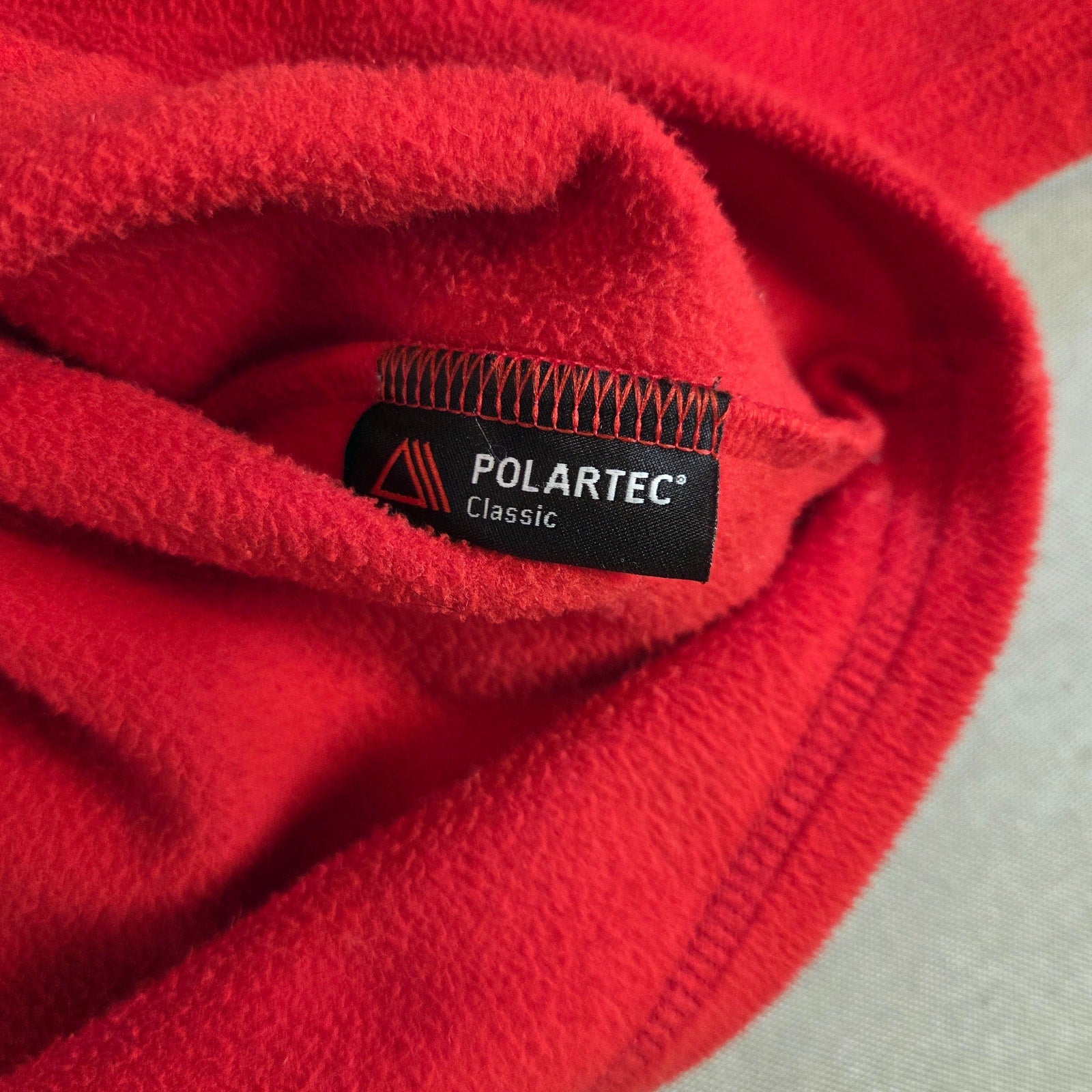 The North Face Men’s Red Polartec Classic Quarter Zip Fleece Pullover Size Large