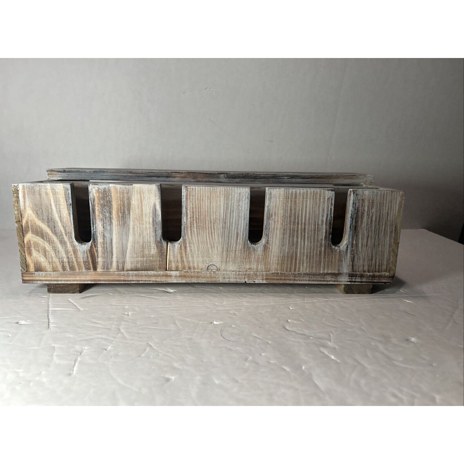 Rustic Gray Wall Mounted Wooden Wine Rack Shelf Holds 4 Bottles 4 Glasses