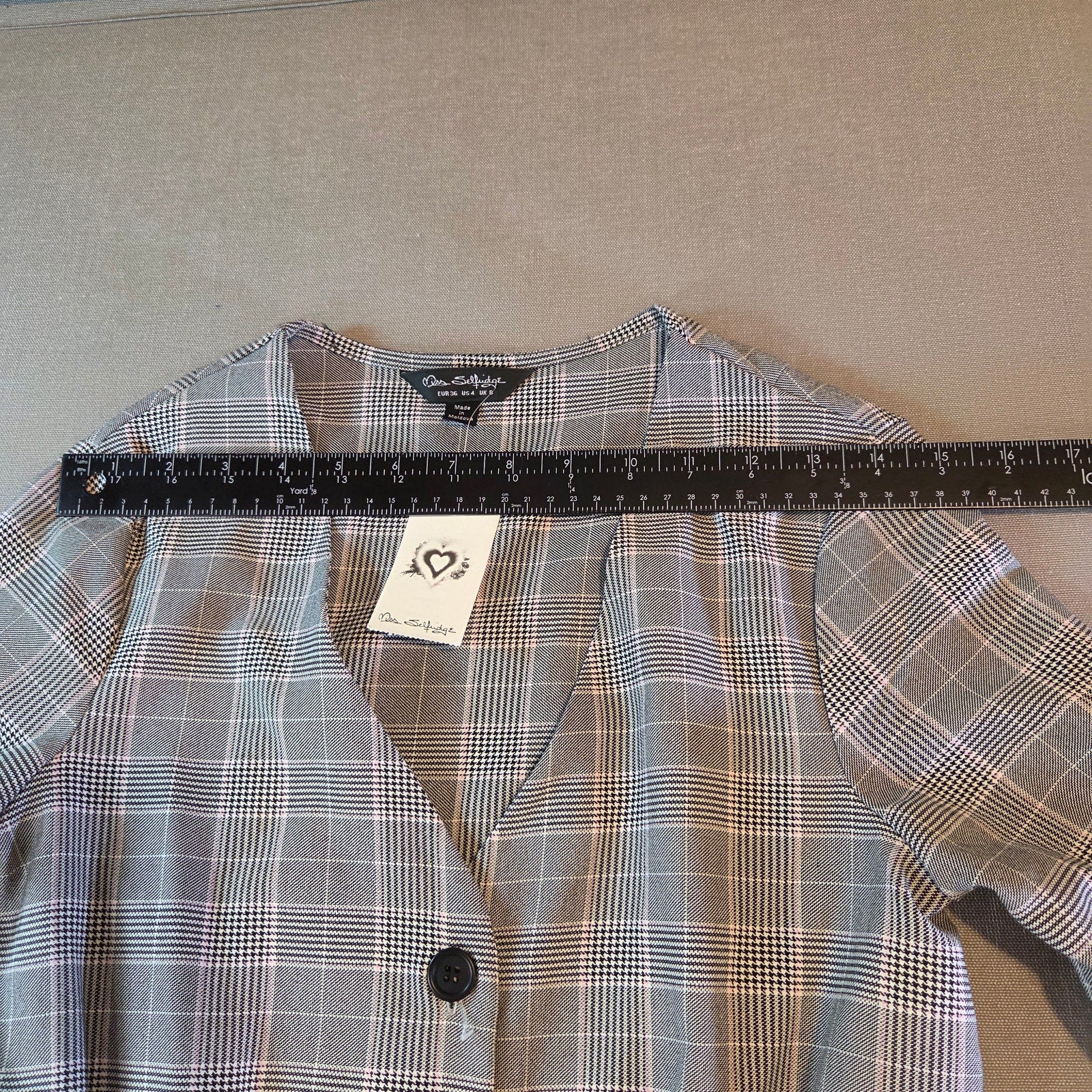 Miss Selfridge Check Plaid Sheath Dress Women’s Size 4 NWT Long Sleeve