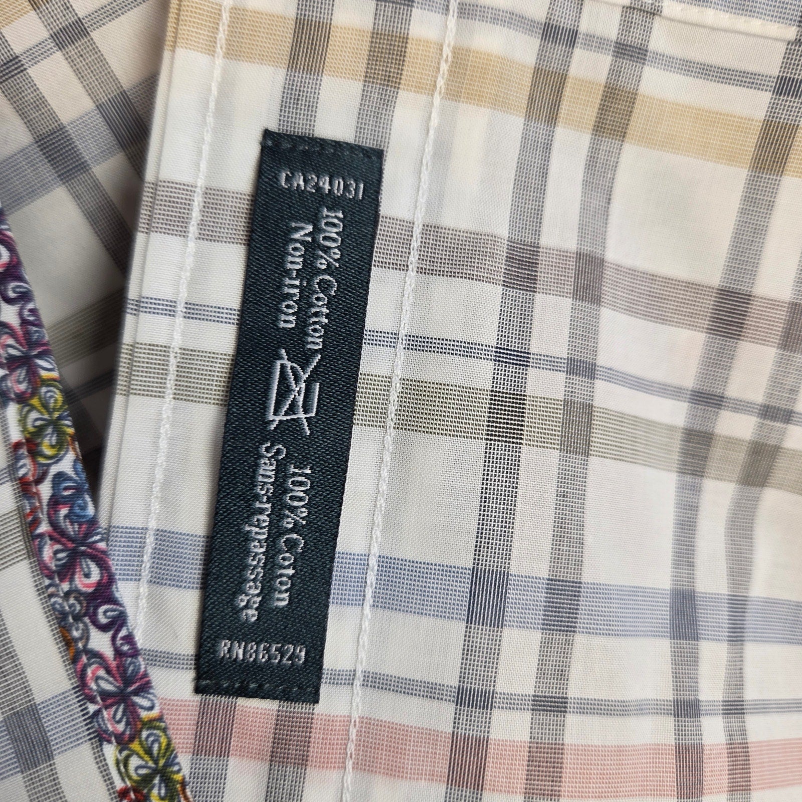 Leo Chevalier Men’s Short Sleeve Shirt LT Large Tall Plaid NWT Cotton Laos