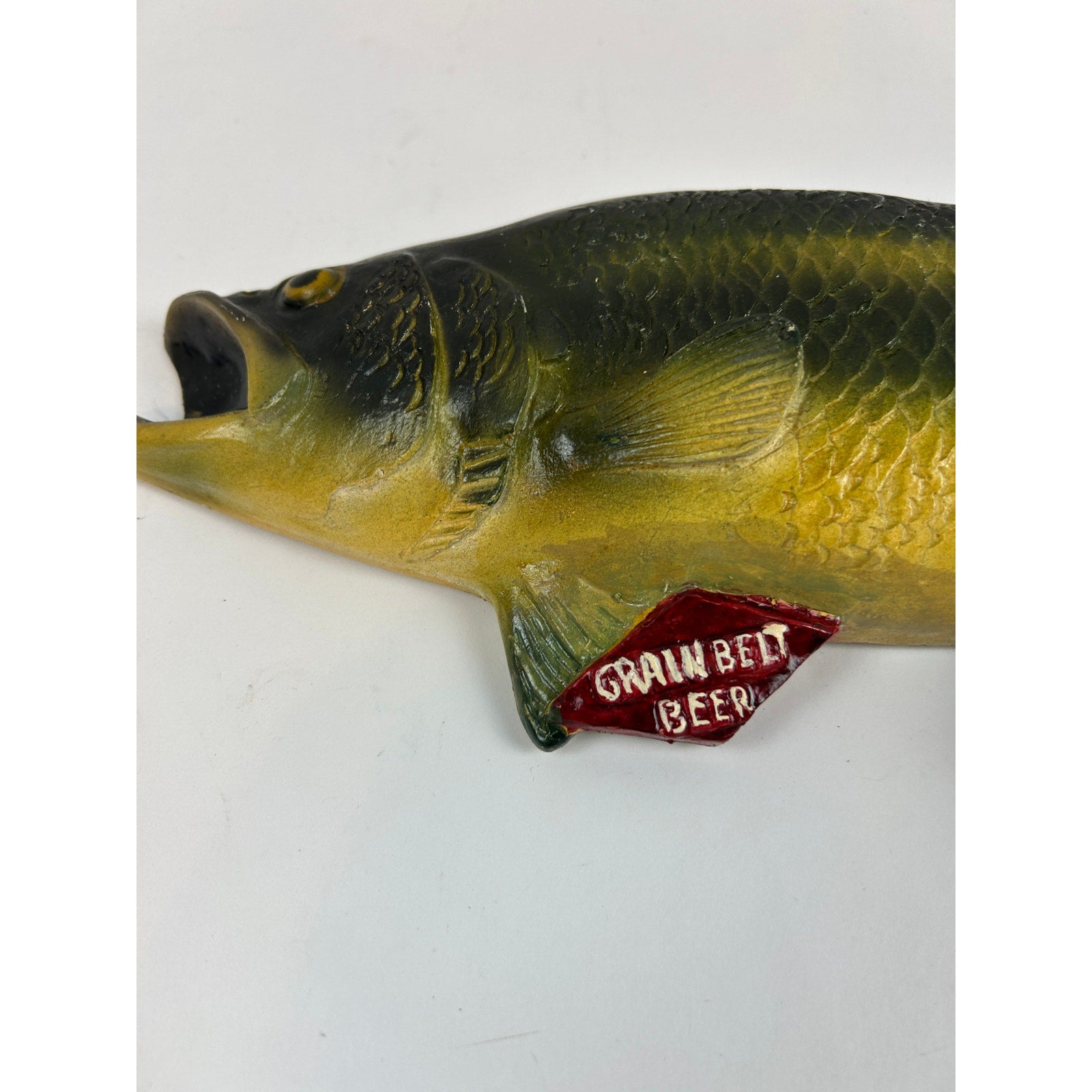 Rare Grain Belt Beer Chalkware Fish Plaque Vintage 1950s Breweriana Sign
