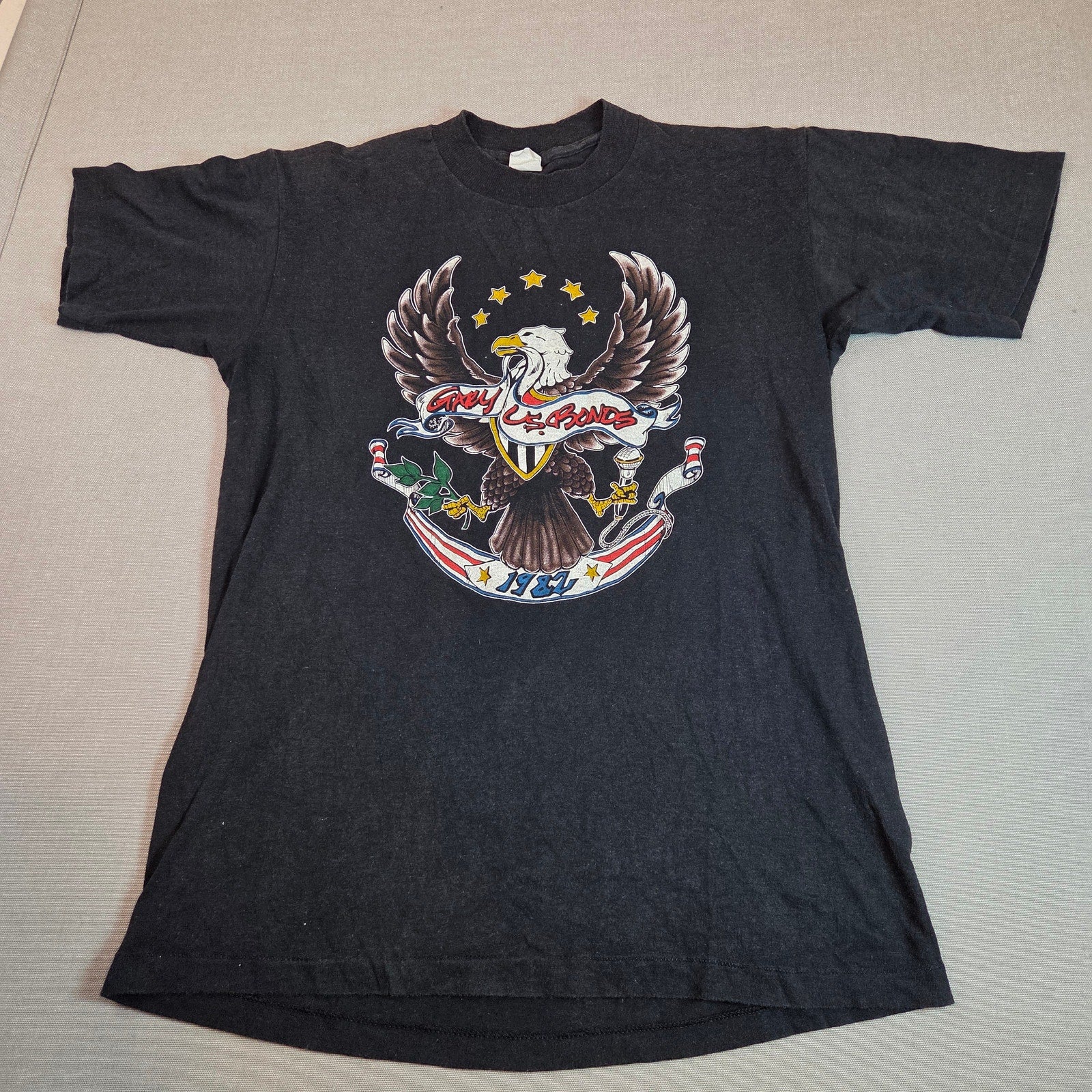 Vintage 1982 Gary U.S. Bonds On The Line Tour T-Shirt Made In USA L