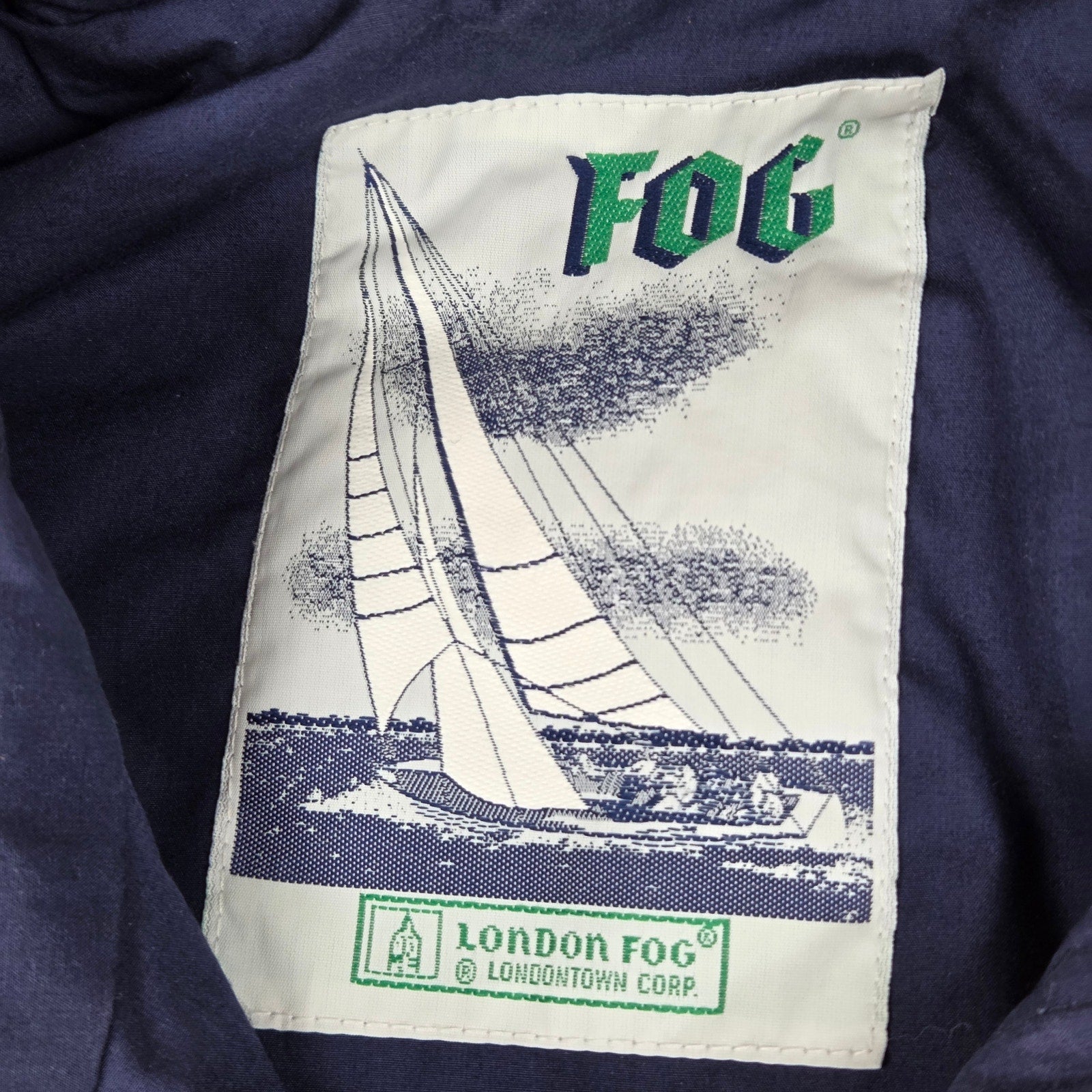London Fog FOG Vintage Sailing Jacket Windbreaker Hooded Korea Mens M