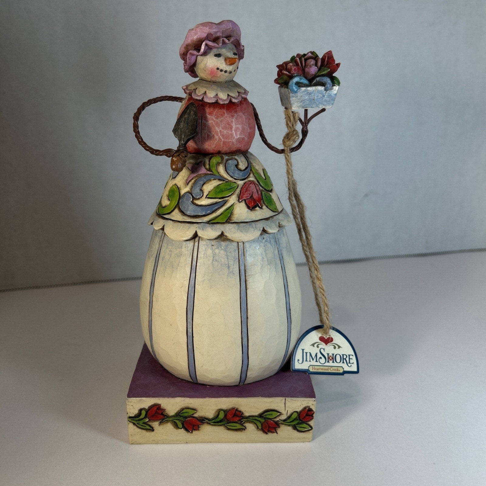 Jim Shore Heartwood Creek Snow Woman Winter Blossoms Figurine 2008 #4010358