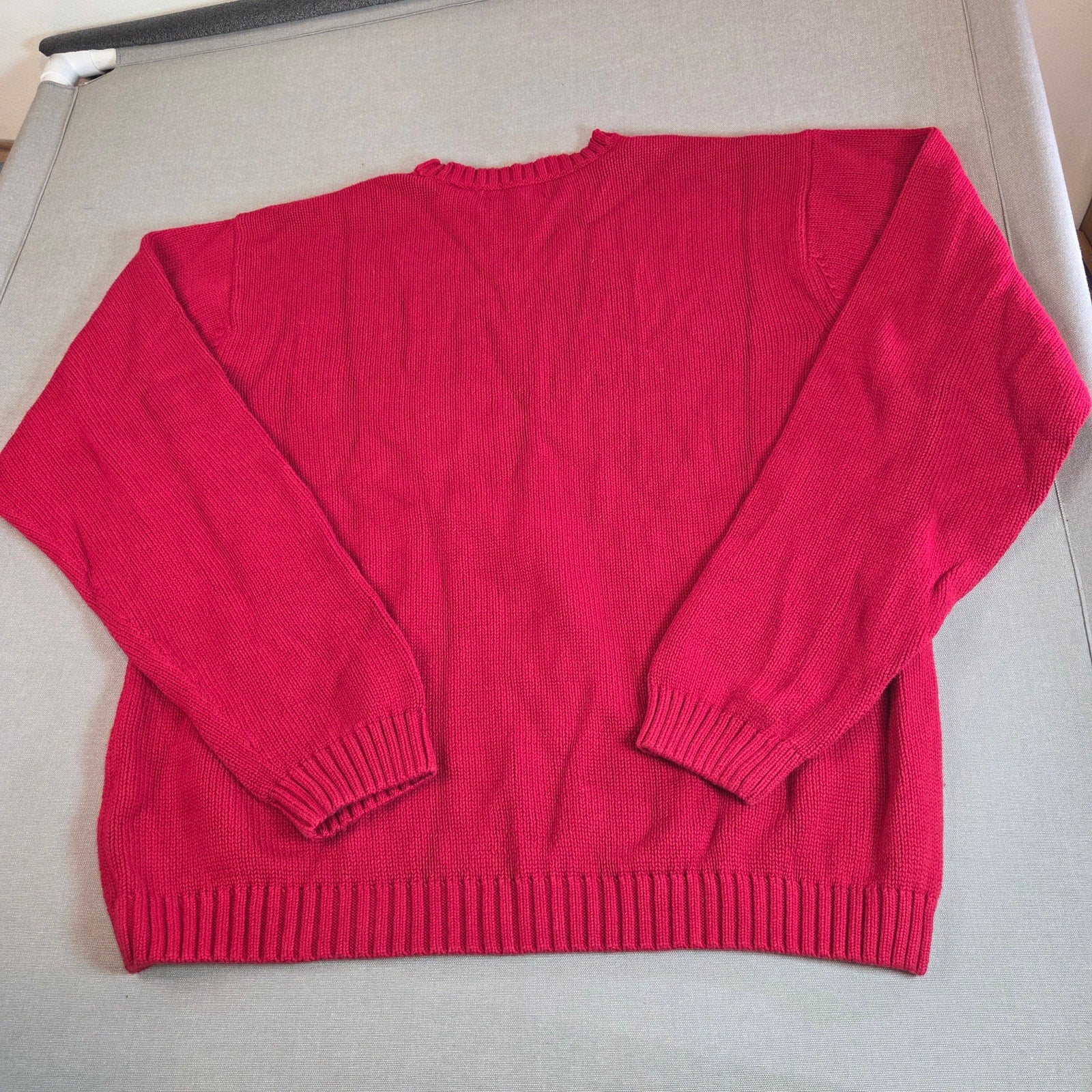 Vintage Chaps Ralph Lauren XXL Red Cotton Crewneck Sweater Hong Kong