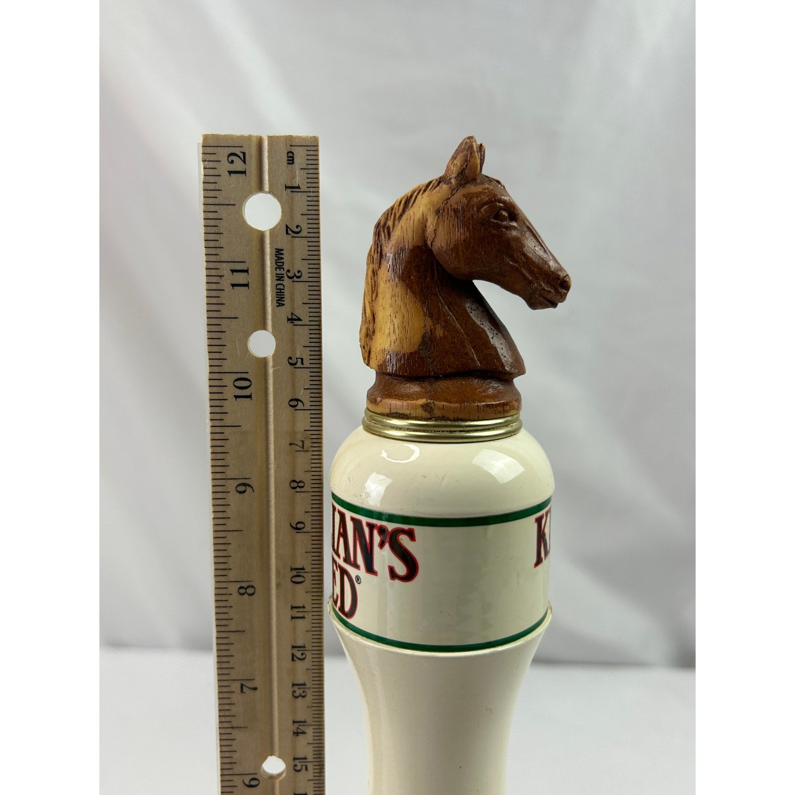 George Killian's Irish Red Horse Head Ceramic Wood Beer Tap Handle 12in