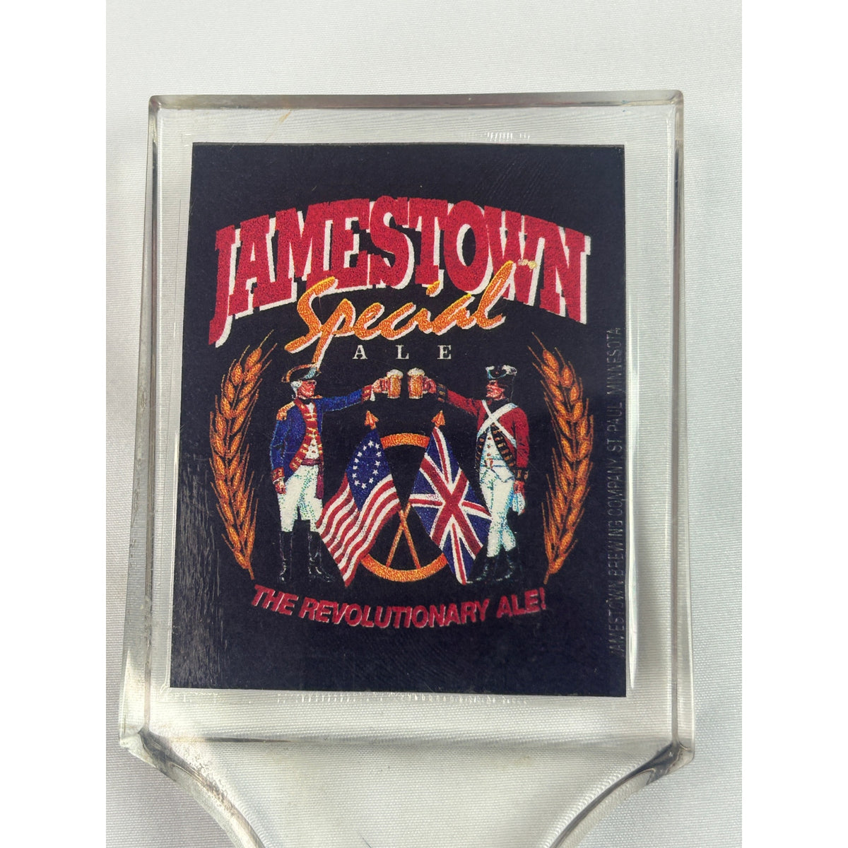 Jamestown Special Ale Beer Tap Handle Clear Acrylic St Paul MN Breweriana 1990s