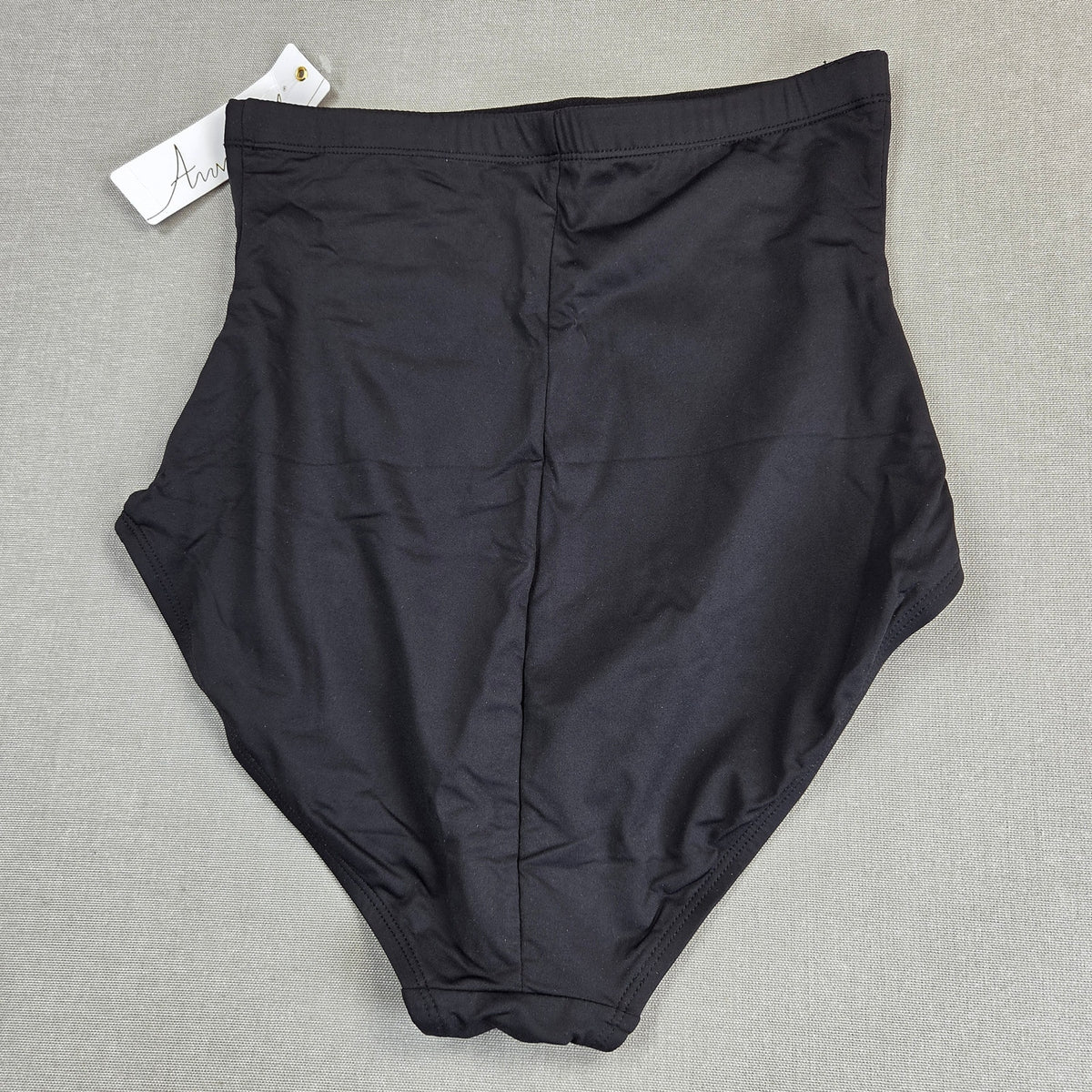 Anne Cole Womens M High Waist Tummy Control Swim Bottom Black MYMB36401 NWT