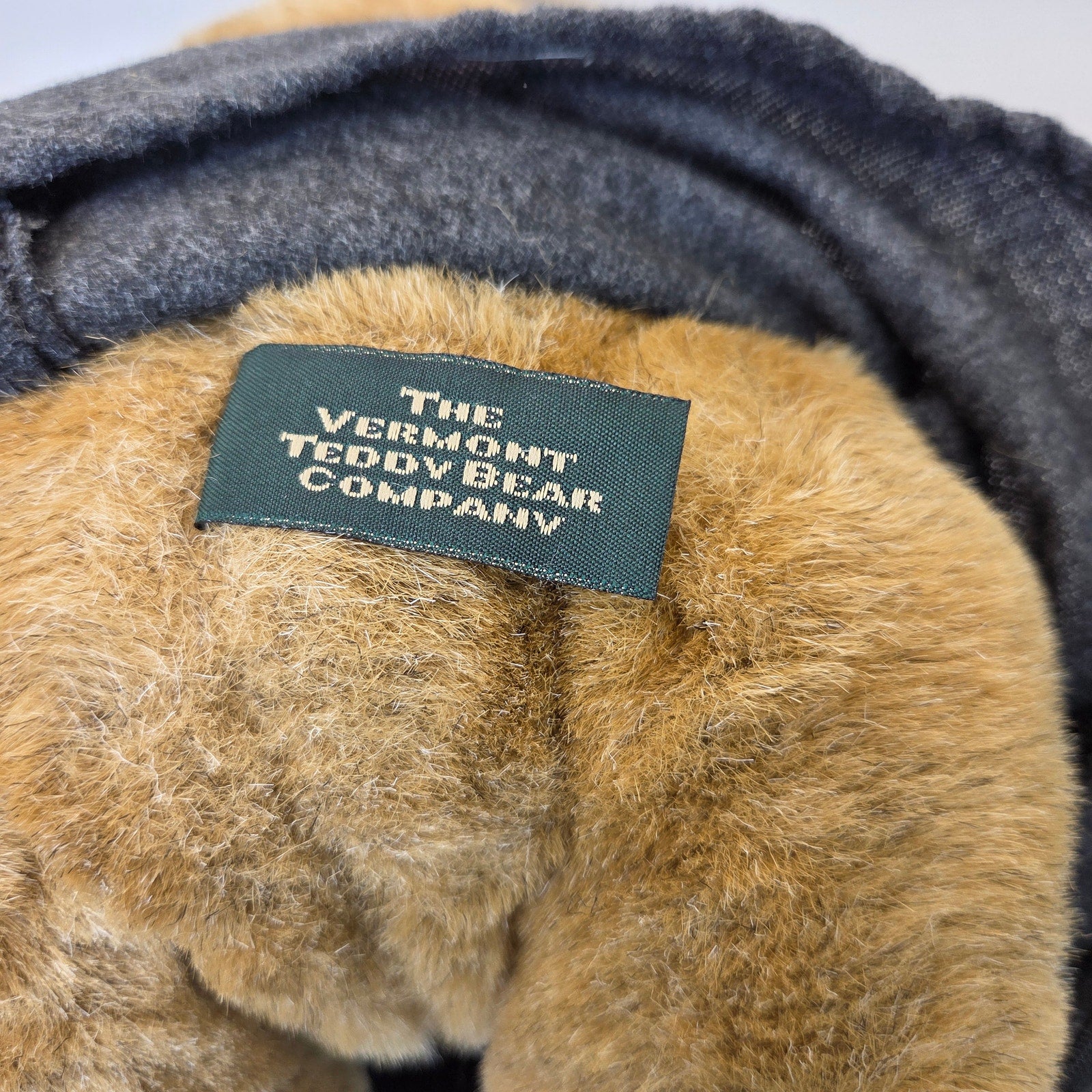 Vermont Teddy Bear Co 1994 Jointed Bear w Pink Plaid Outfit & Purse Made USA