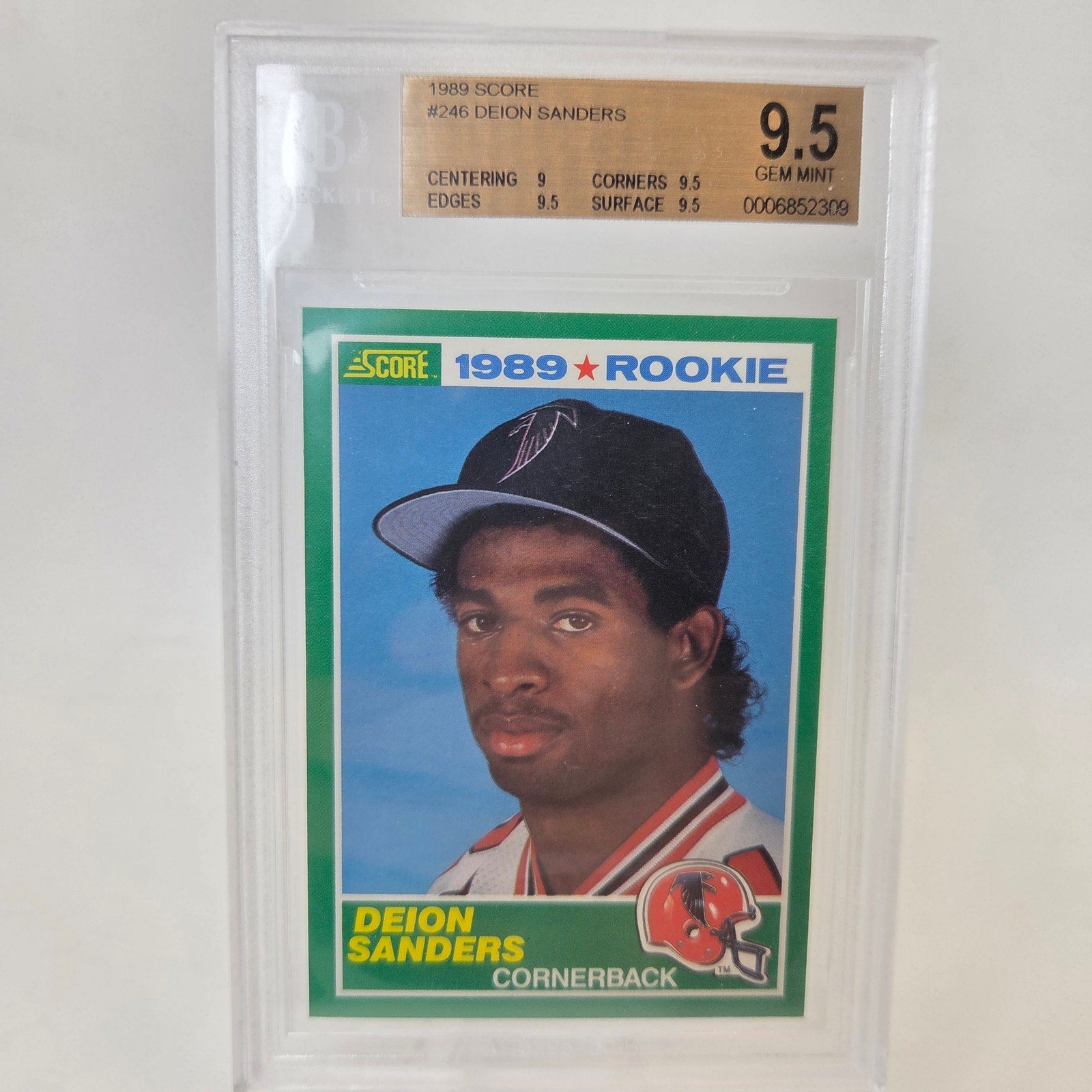 1989 Score Deion Sanders Rookie Card #246 BGS 9.5 Gem Mint Falcons RC