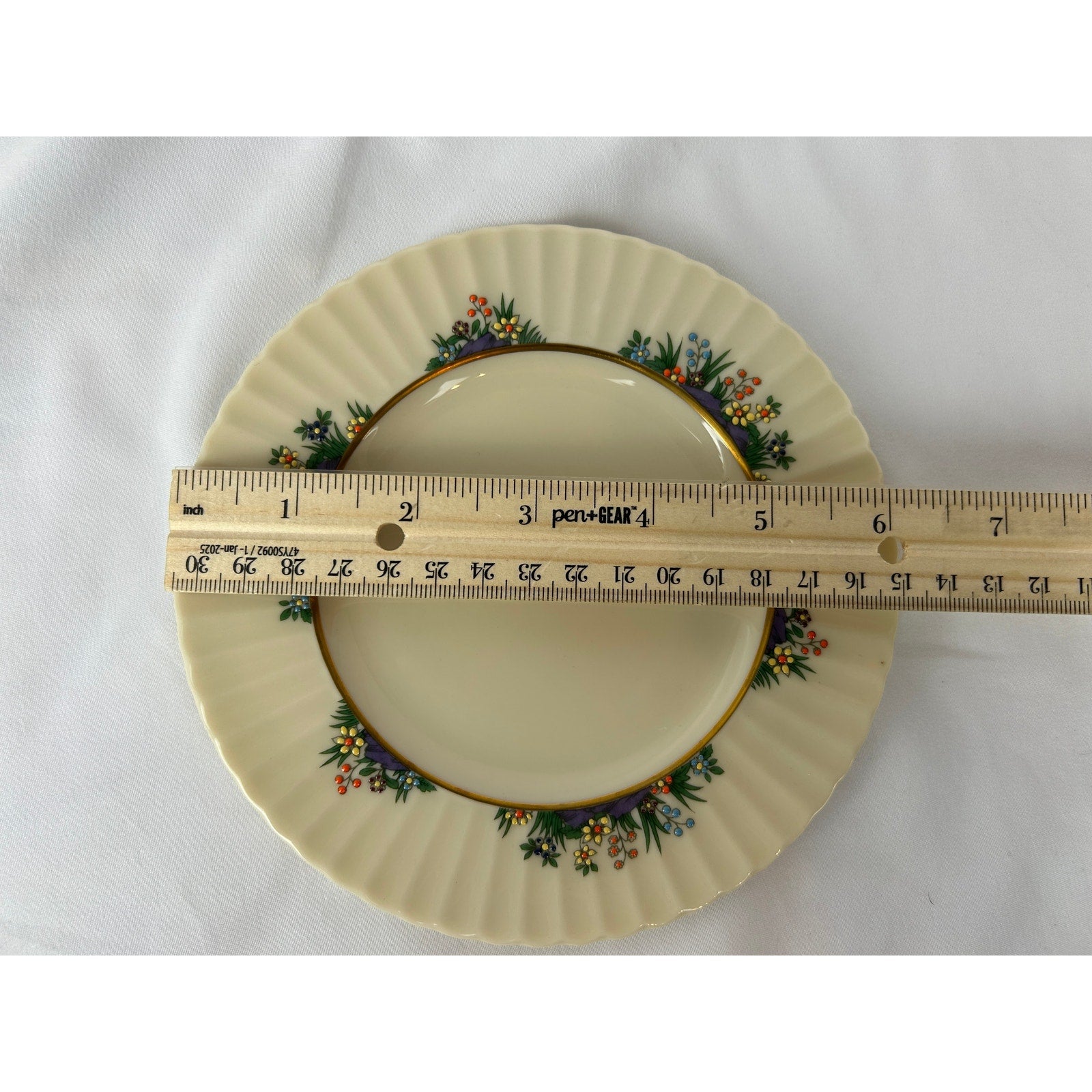 Lenox Rutledge Bread Butter Plate 6 Inch Floral Ivory Gold Trim Made USA