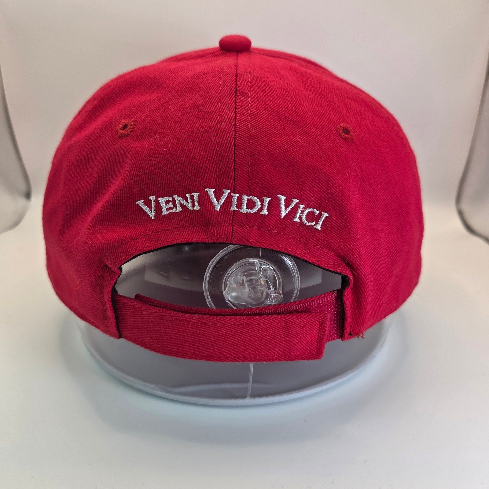 Caesar Guerini Red Baseball Hat Veni Vidi Vici Adjustable Cap Cotton