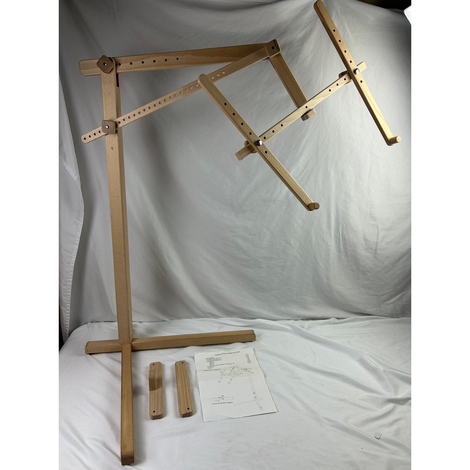 Adjustable Needlework Floor Stand Wooden Embroidery Cross Stitch Frame