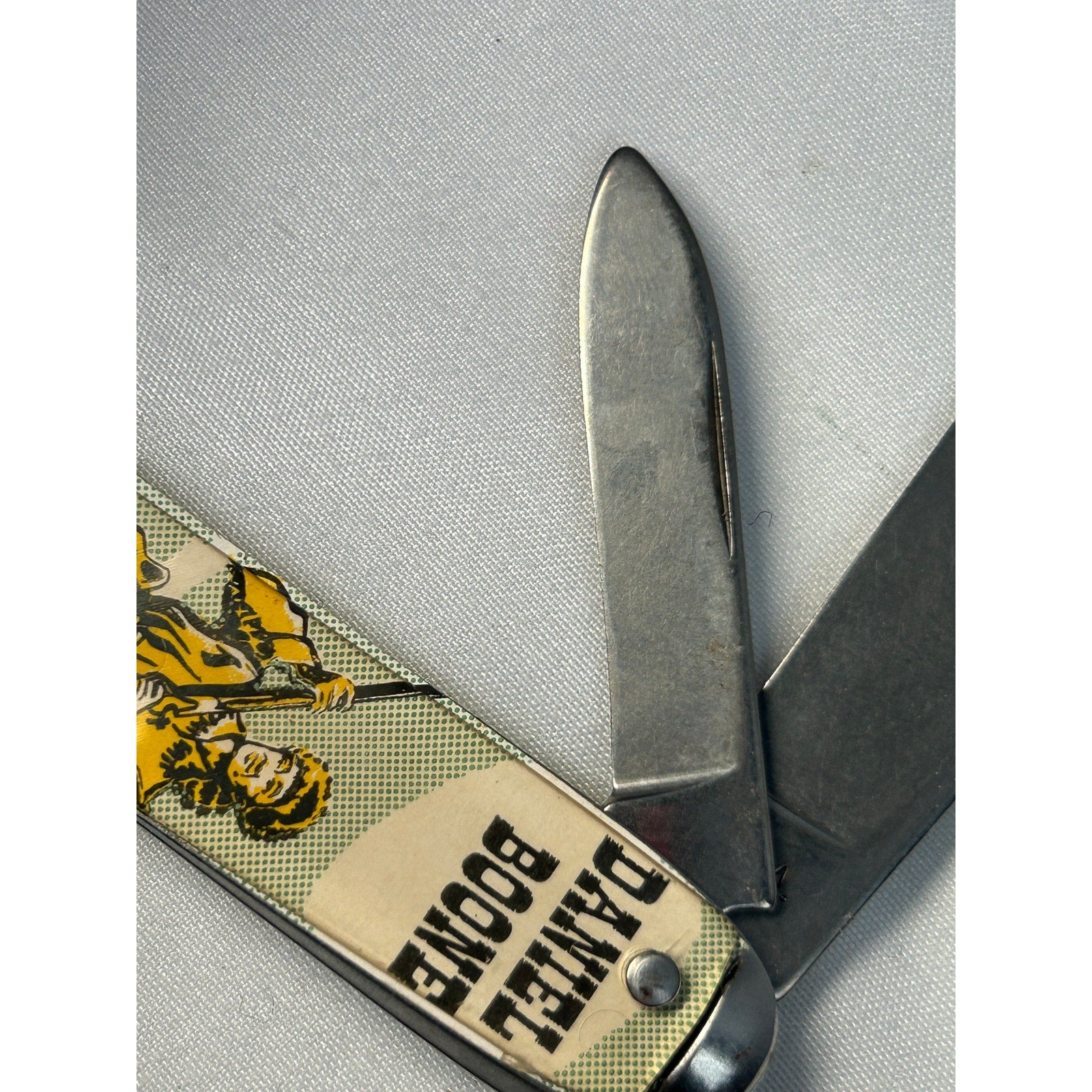 Daniel Boone Frontier Hero Vintage USA Advertising Pocket Knife 2 Blade